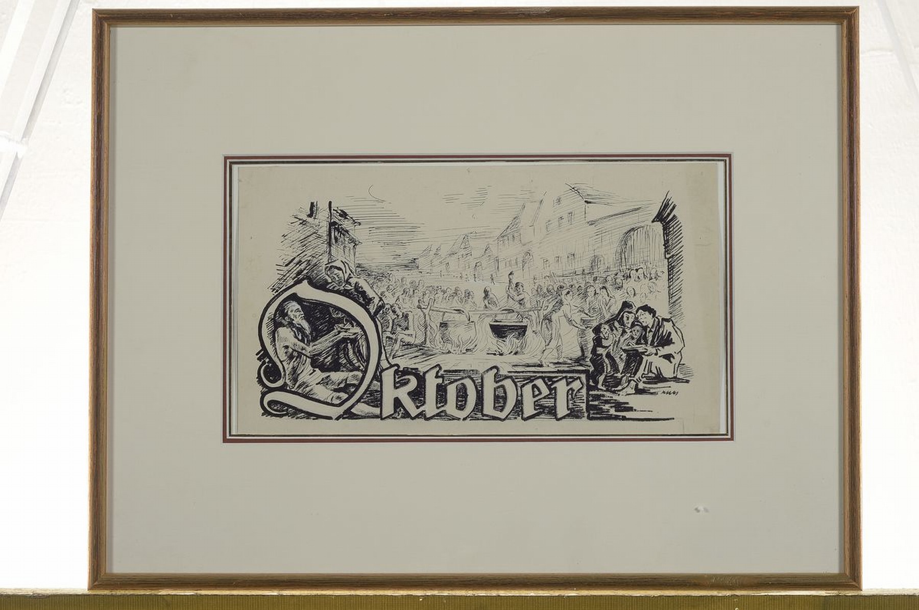 Detail k: Adolf Kessler, 1890 Godramstein-1974, drei Tuschzeichnungen als Druckvorlagen für den Pfälzischen Heimatkalender 1920, je ca. 12x22cm, PP, u.Gl., ...