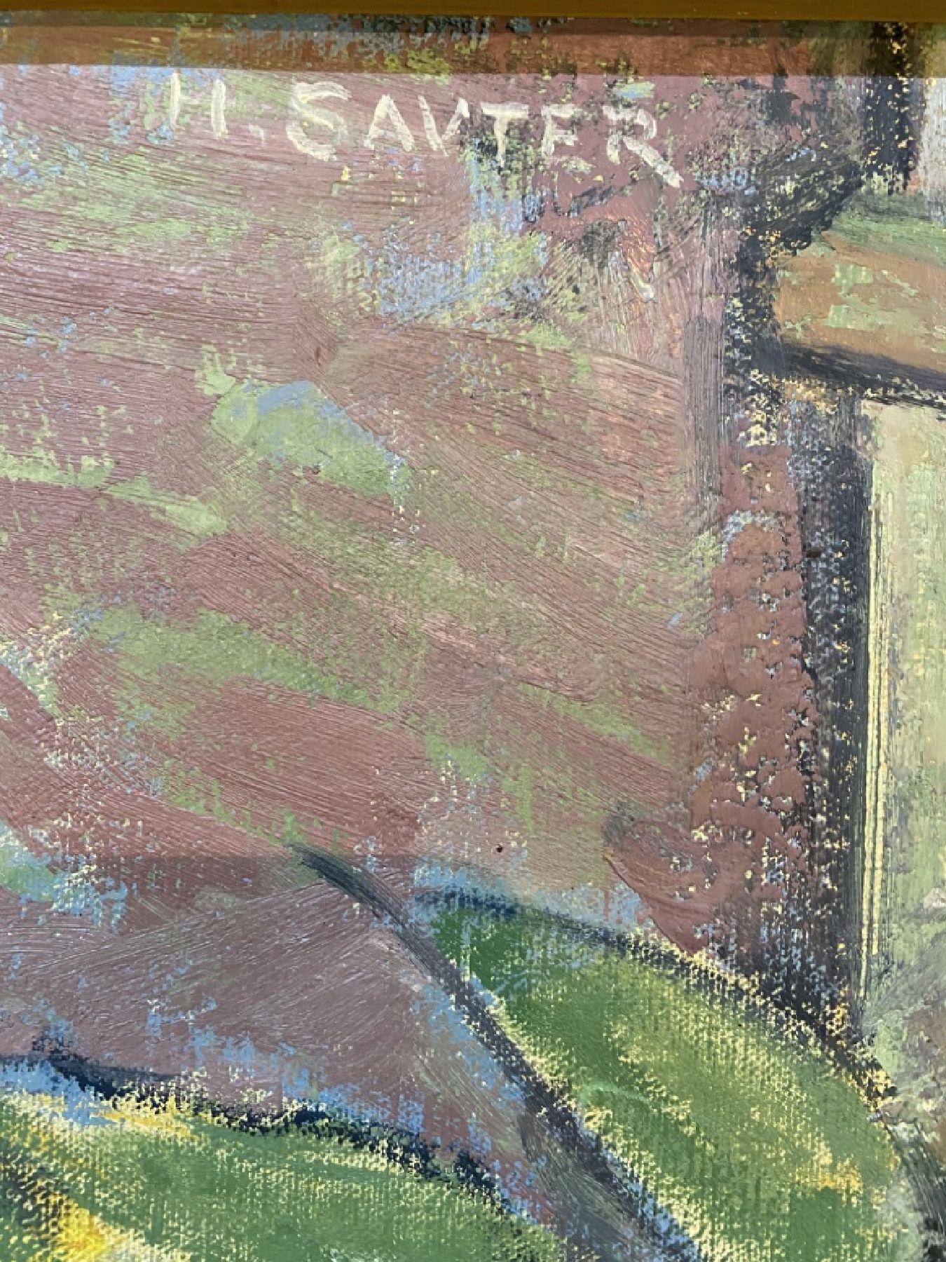 Detail c: Hermann Sauter, 1891 Germersheim-1981 Landau, Stillleben mit Sonnenblumen, Öl/Lwd, rechts oben signiert, ca. 100x65cm