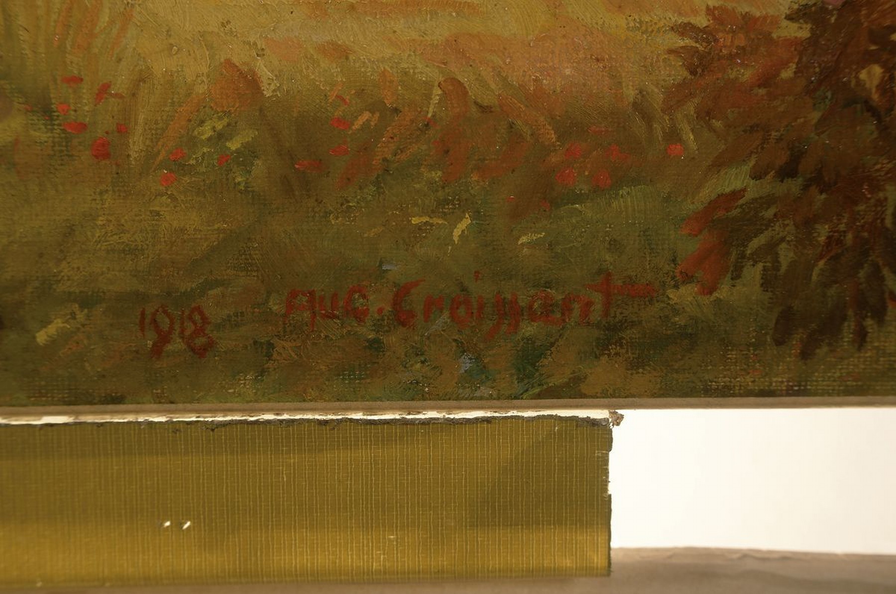 Detail a: August Croissant, 1870 Landau-1941 Edenkoben, Blick auf Neustadt an der Weinstraße, Öl/Lwd, rechts unten signiert und datiert 1918, ca. 67x106cm