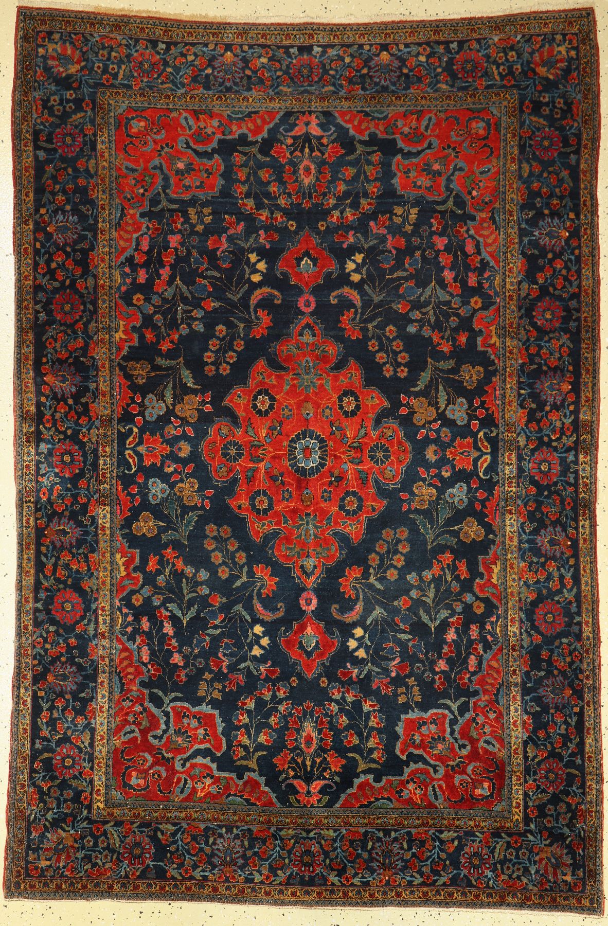 Us Re-Import Keschan antik, Persien, um 1900, Korkwolle, ca. 202 x 133 cm, EHZ: 2-3