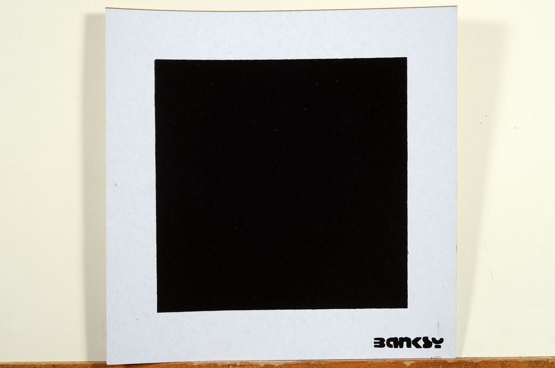 Detail k: Banksy by Not Banksy, "Black Square with Black Square", Siebdruck/Karton, verso sign., Stempel, num. 19/200, inkl. Zertifikat, ca. 29x29 ...