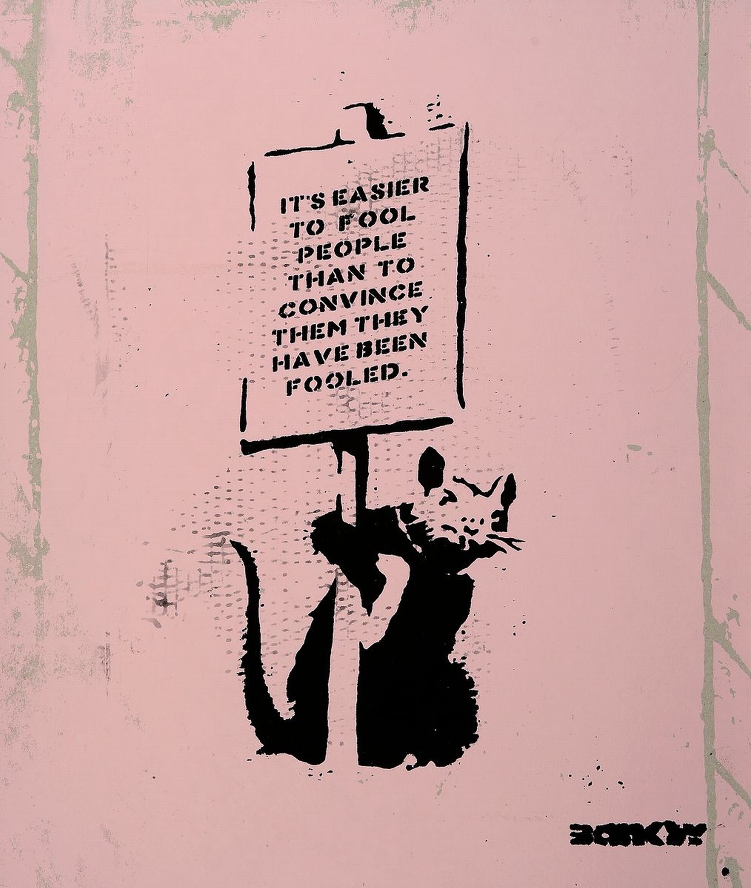 Banksy by Not Banksy, "April Fools Day Special", Siebdruck/Karton, verso sign., Stempel, num. 61/300, inkl. Zertifikat, ca. 50x42 cm