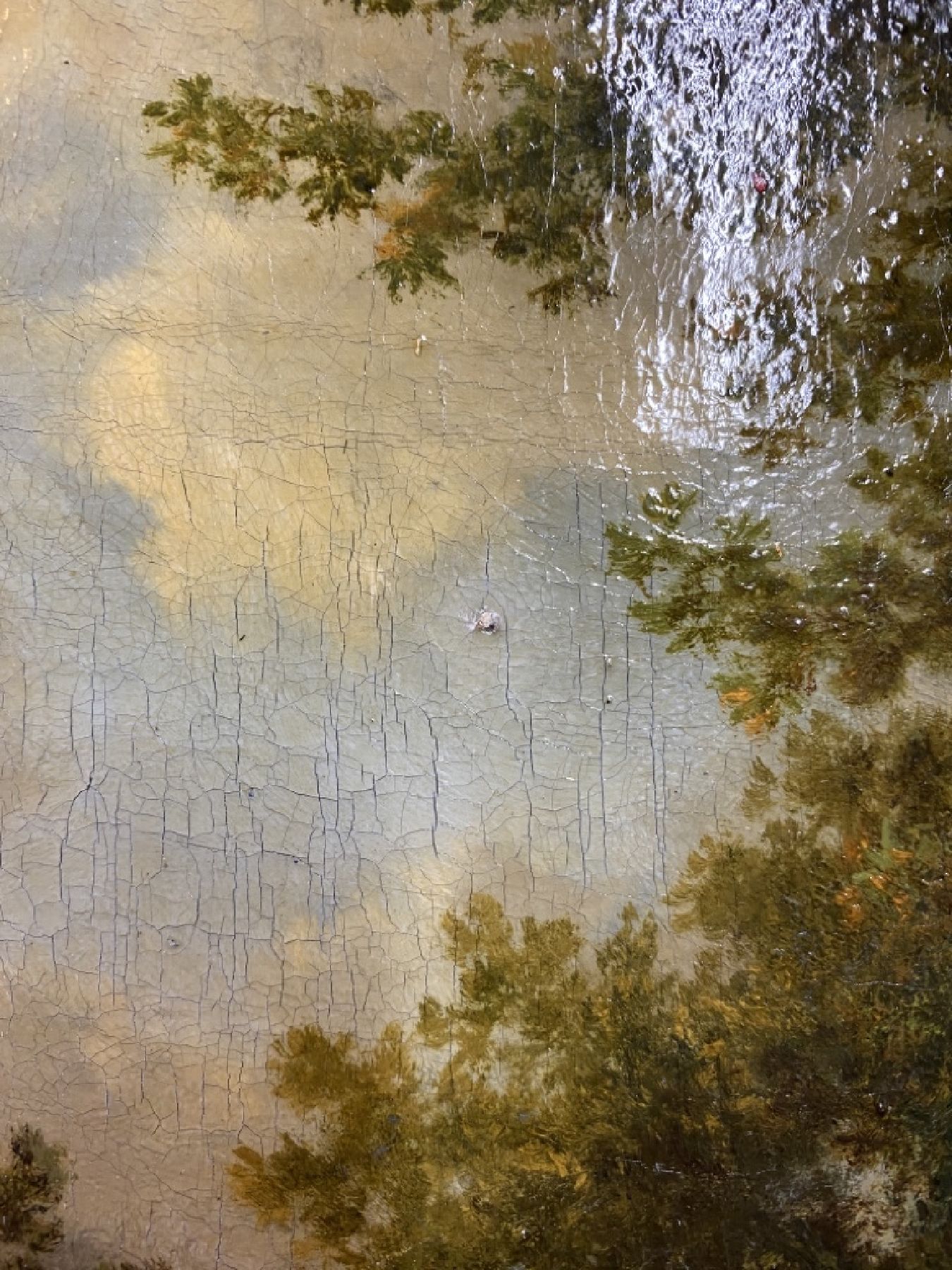 Detail f: Maximilian August Zimmermann, 1811- 1878, Hirten mit Tieren am See, im Schatten ruhende Hirten mit ihren Tieren, feine differenzierte Malerei, ...