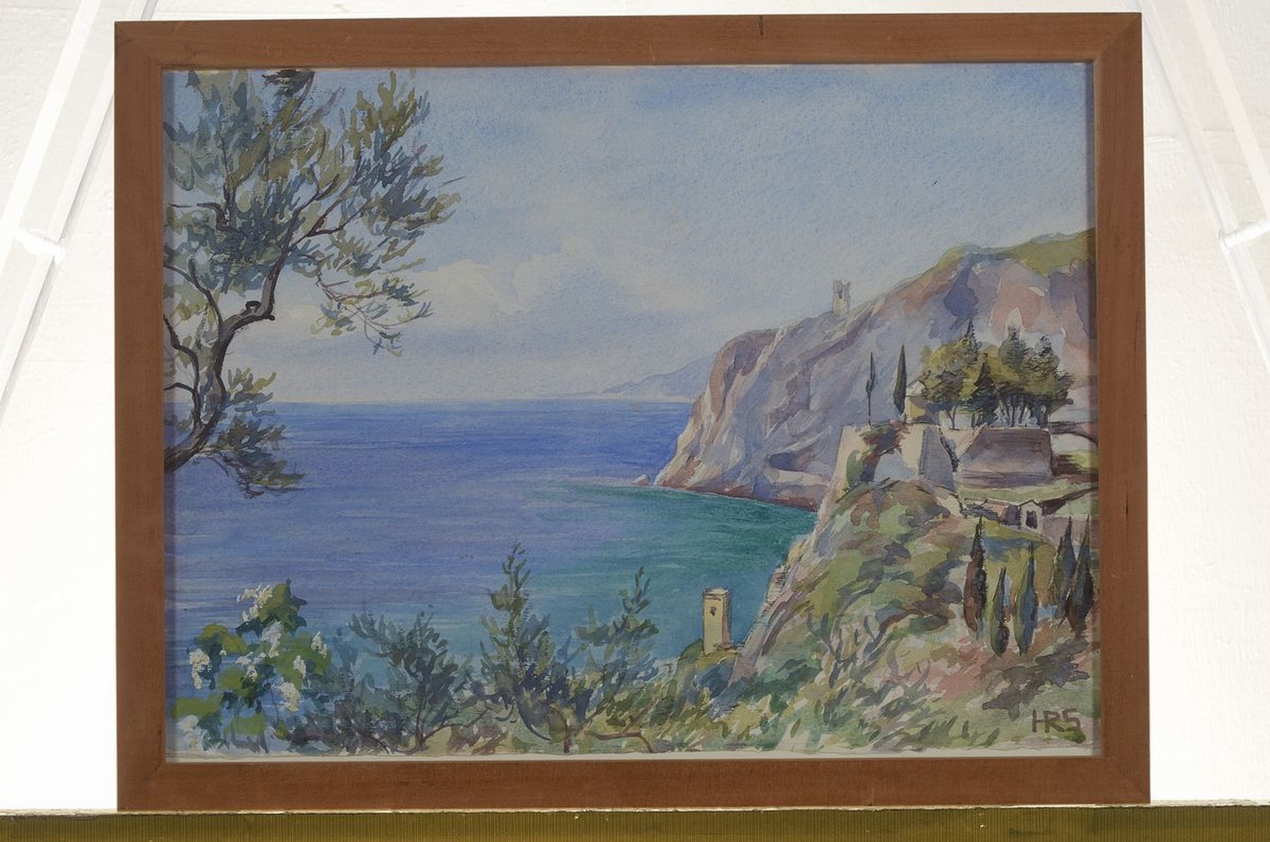 Detail k: Herbert Rolf Schlegel, 1889 Breslau-1972 Schondorf/Ammersee, Landschaft bei Finale Liguria, Aquarell auf Papier, rechts unten monogrammiert HRS, ca. ...