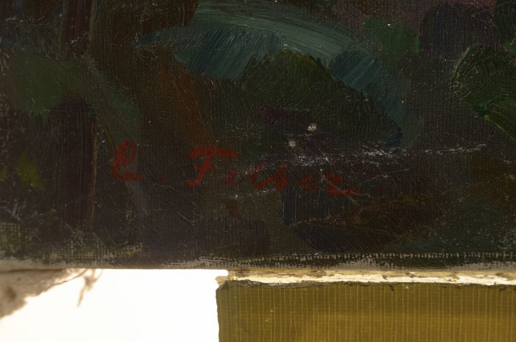 Detail a: Carl Friedrich Felber, 1880 Waedenswil/Schweiz-1932 Dachau, Landschaft bei Wengen, Öl/Lwd, rest., doubl., links unten signiert, ca. 70x90cm