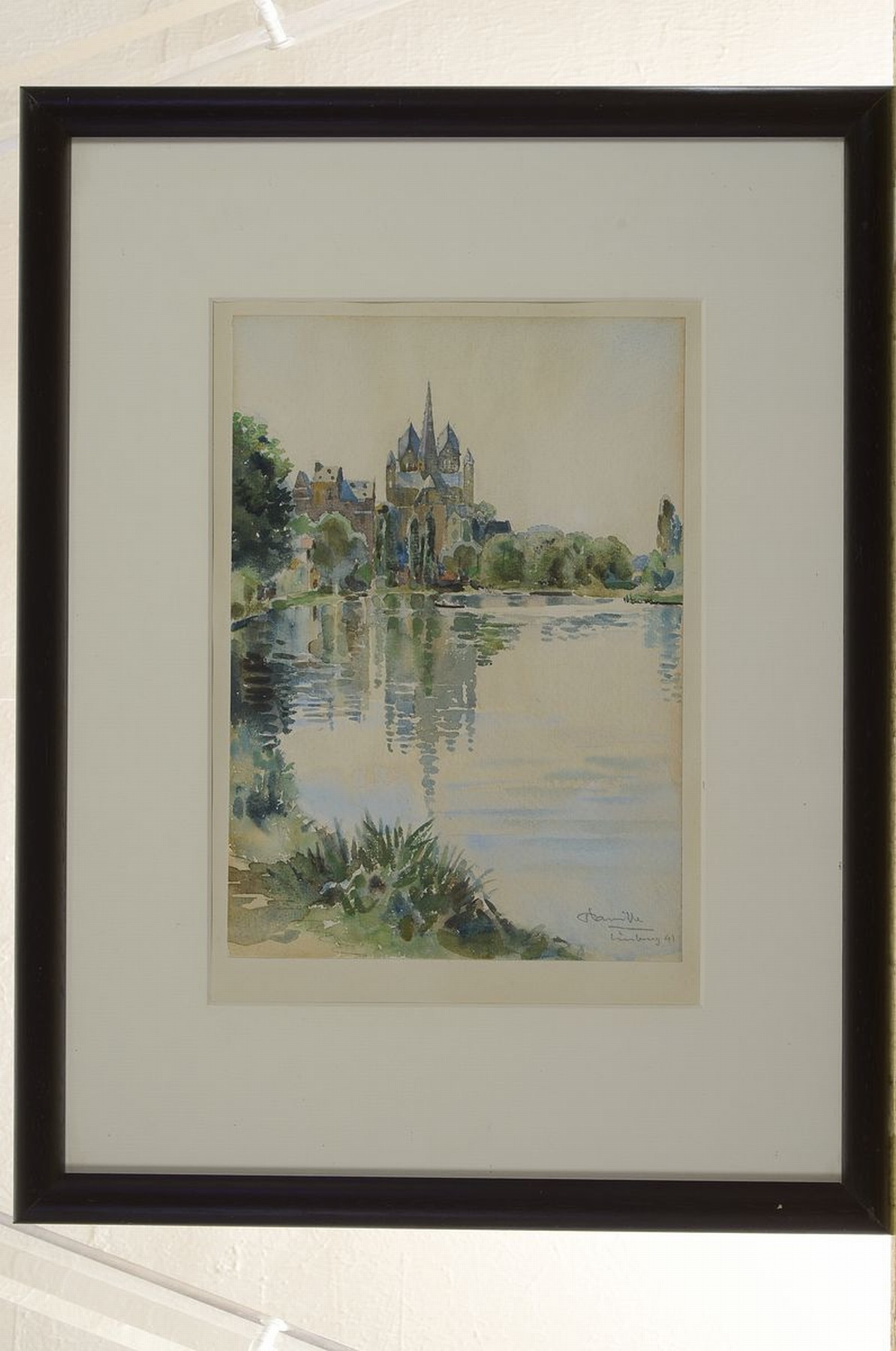 Detail k: Unbekannter Aquarellist, deutsch, datiert (19)41, Blick auf Limburg an der Lahn, Aquarell auf Papier, rechts unten signiert und dat., ca. 24x17cm, ...