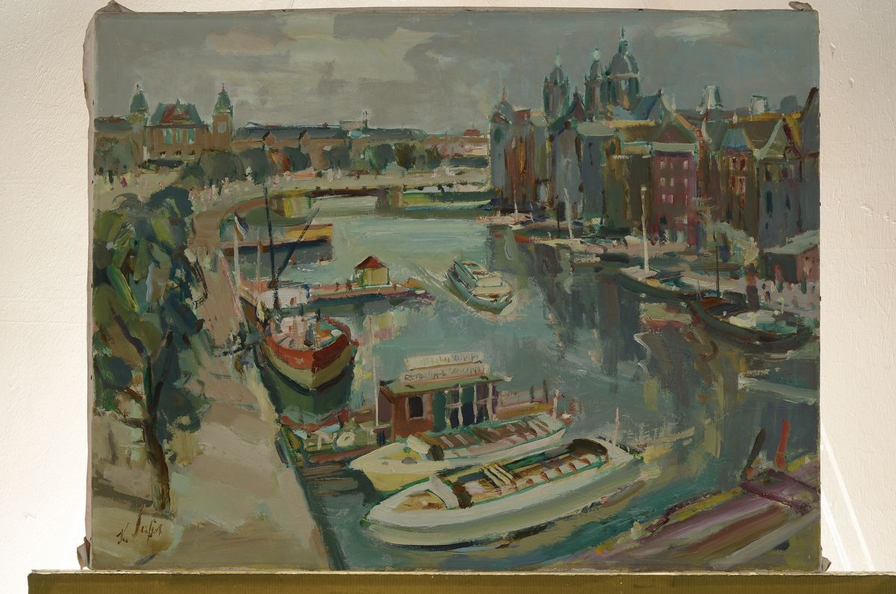 Detail k: Kurt Seifert, geb. 1893 Mechau, Der Hafen von Rotterdam, Öl/Lwd, links unten signiert, ca. 50x65cm