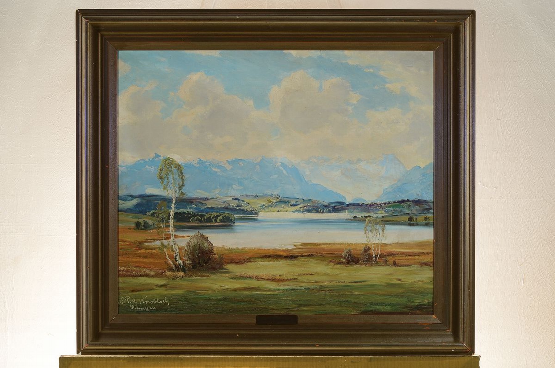 Detail k: Josef Rolf Knobloch, 1891 Böhm.Kramnitz-1964 München, Der Riegsee bei Murnau, Öl/Lwd, links unten signiert, ca. 50x60cm, R. ca. 64x 74cm