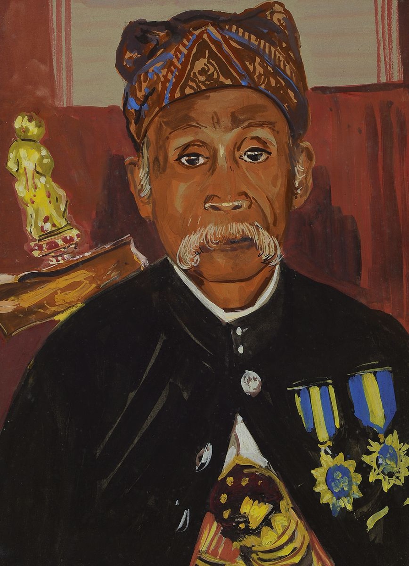 Ernst Vollbehr, 1876 Kiel-1964 Hamburg, Studium bei M. Seliger in Berlin, später in Dresden und Rom, hier: Bildnis eines hohen Würdenträgers aus ...
