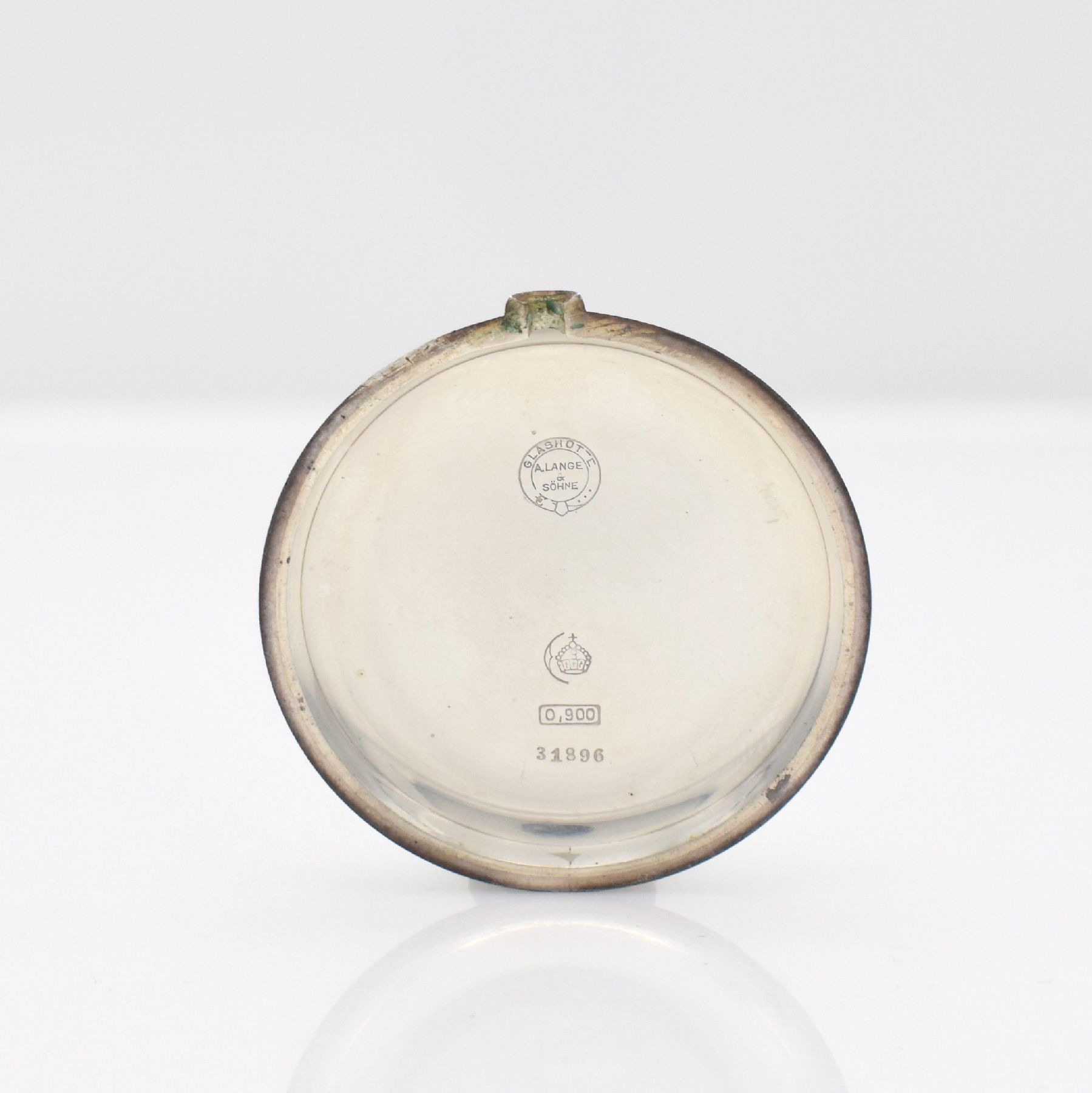 Detail e: A. LANGE & SÖHNE seltene staubdichte Herren- Savonette in Silber, Deutschland 1893, glattes Lucia-Geh. m. à-Goutte-Schlüssen, Sprungdeckel m. ...