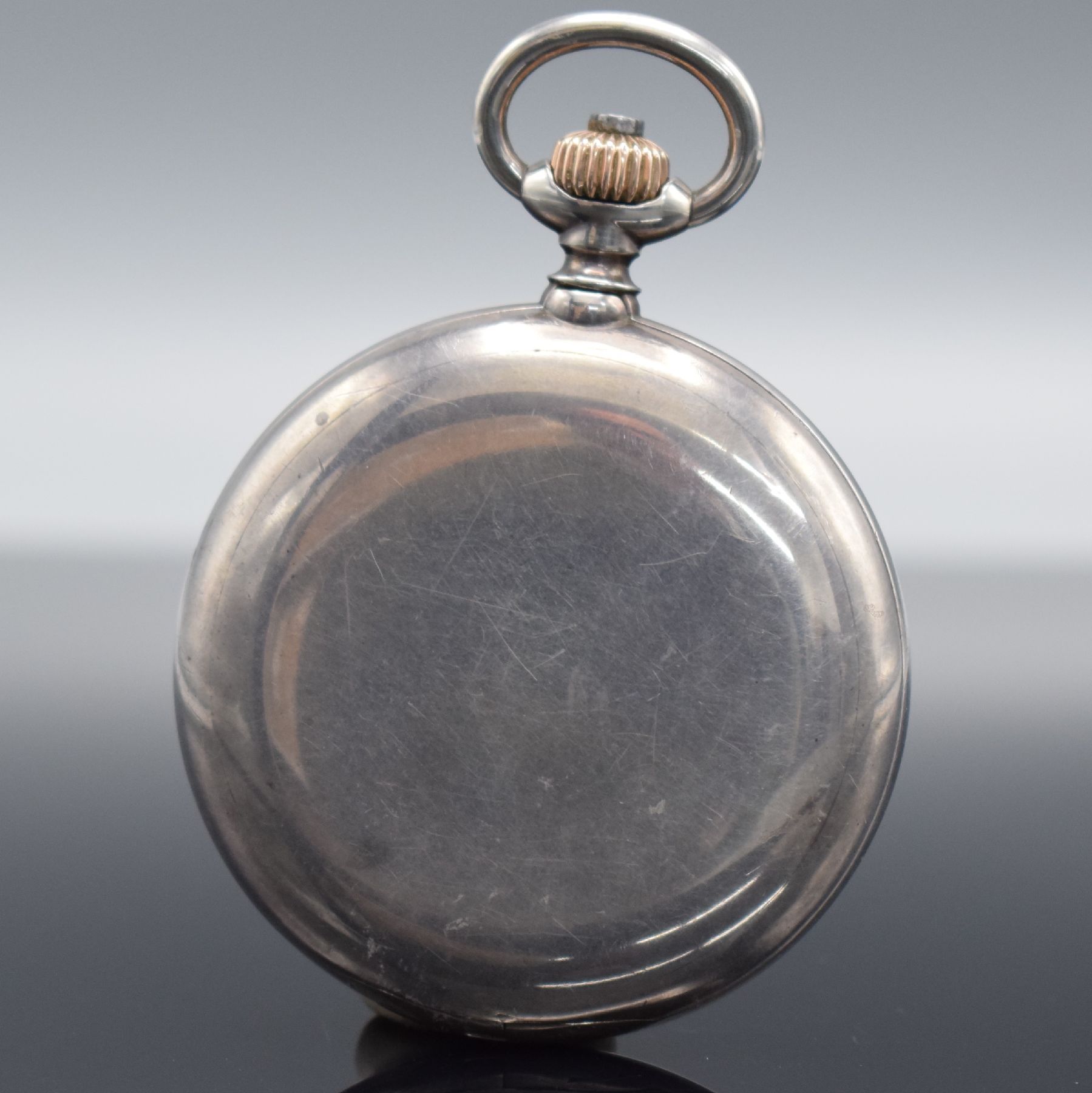 Detail h: A. LANGE & SÖHNE seltene staubdichte Herren- Savonette in Silber, Deutschland 1893, glattes Lucia-Geh. m. à-Goutte-Schlüssen, Sprungdeckel m. ...
