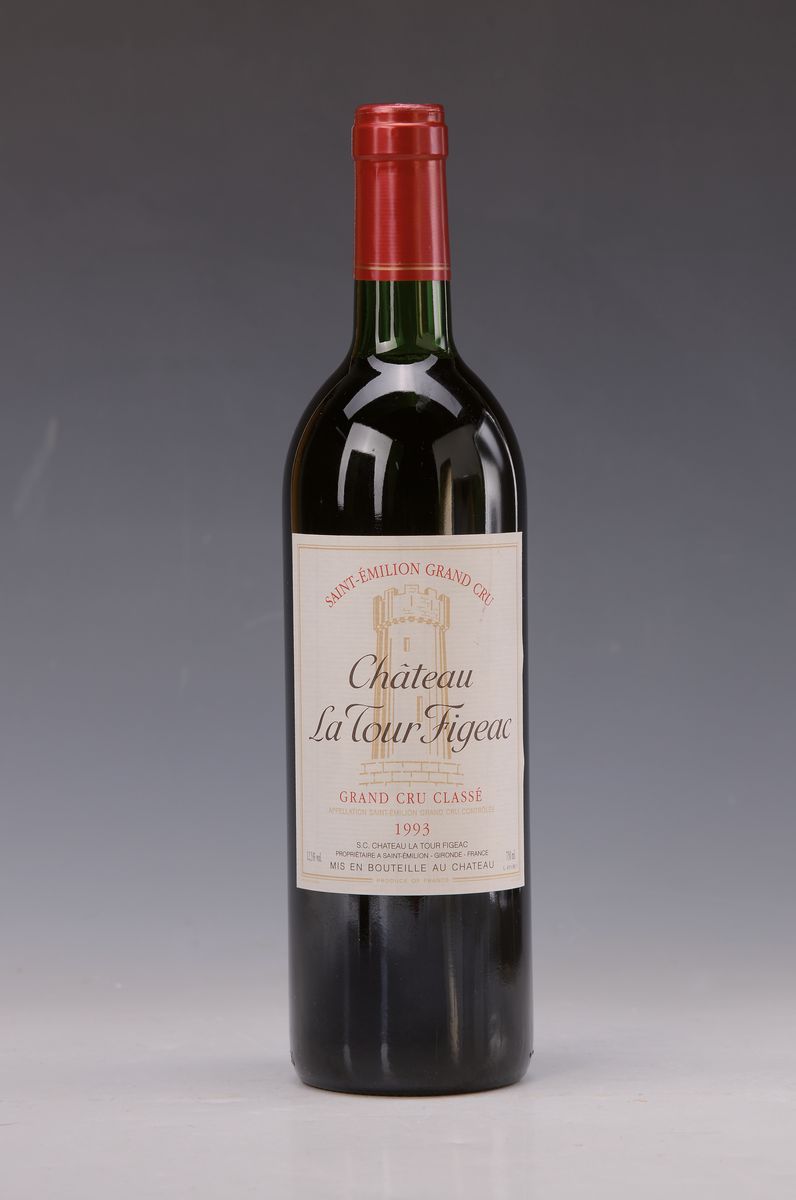 4 Flaschen Chateau La Tour-Figeac 1993, Grand Cru classé, St. Emilion, je 750ml, 12.5 %Vol., high fill, orig. verkorkt und unverkostet