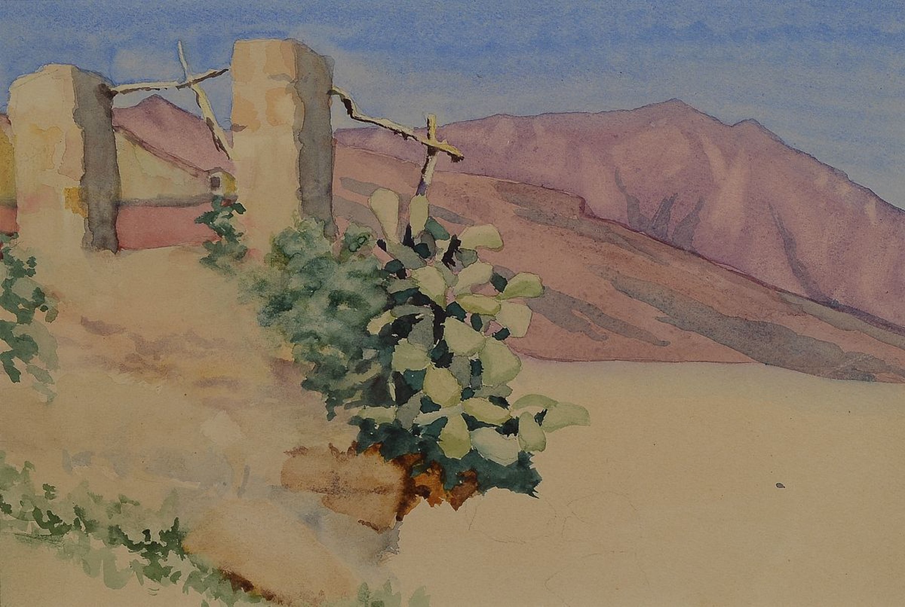 Morgenstern, wohl Adolf Leipzig Gautzsch, 30er Jahre, vier kleine Aquarelle, südliche Landschaften, dreimal signiert, l. gebräunt, unter Glas, ...