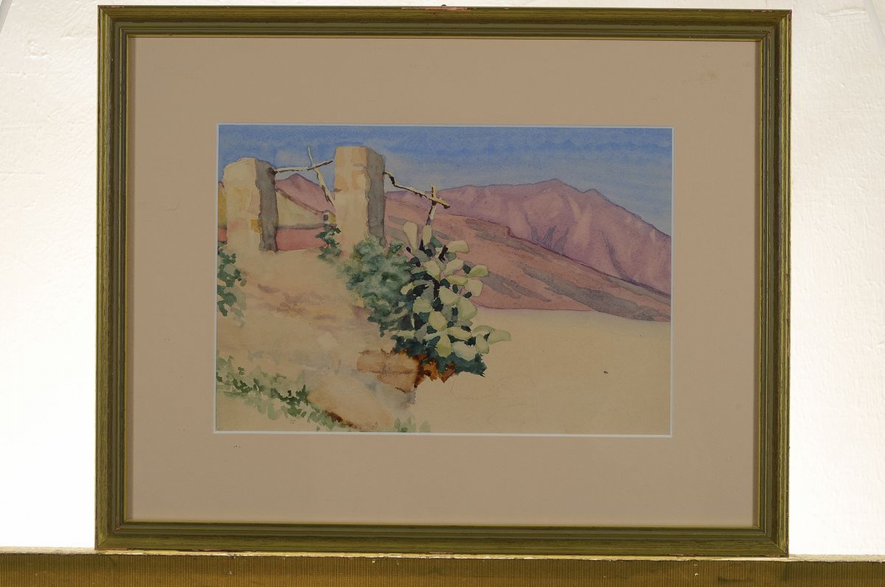 Detail k: Morgenstern, wohl Adolf Leipzig Gautzsch, 30er Jahre, vier kleine Aquarelle, südliche Landschaften, dreimal signiert, l. gebräunt, unter Glas, ...