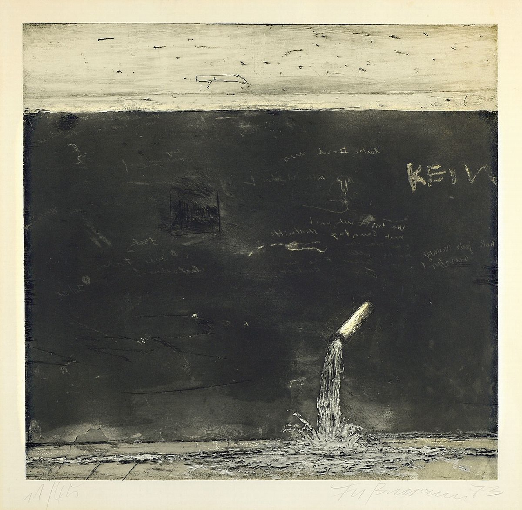 Klaus Fußmann, 1938 Velbert, Radierung, re. u. signiert und dat. 73, num. 11/45, ca. 45 x 46 cm Abb, unter Glas, Rahmen, PP., 51 x 52 cm