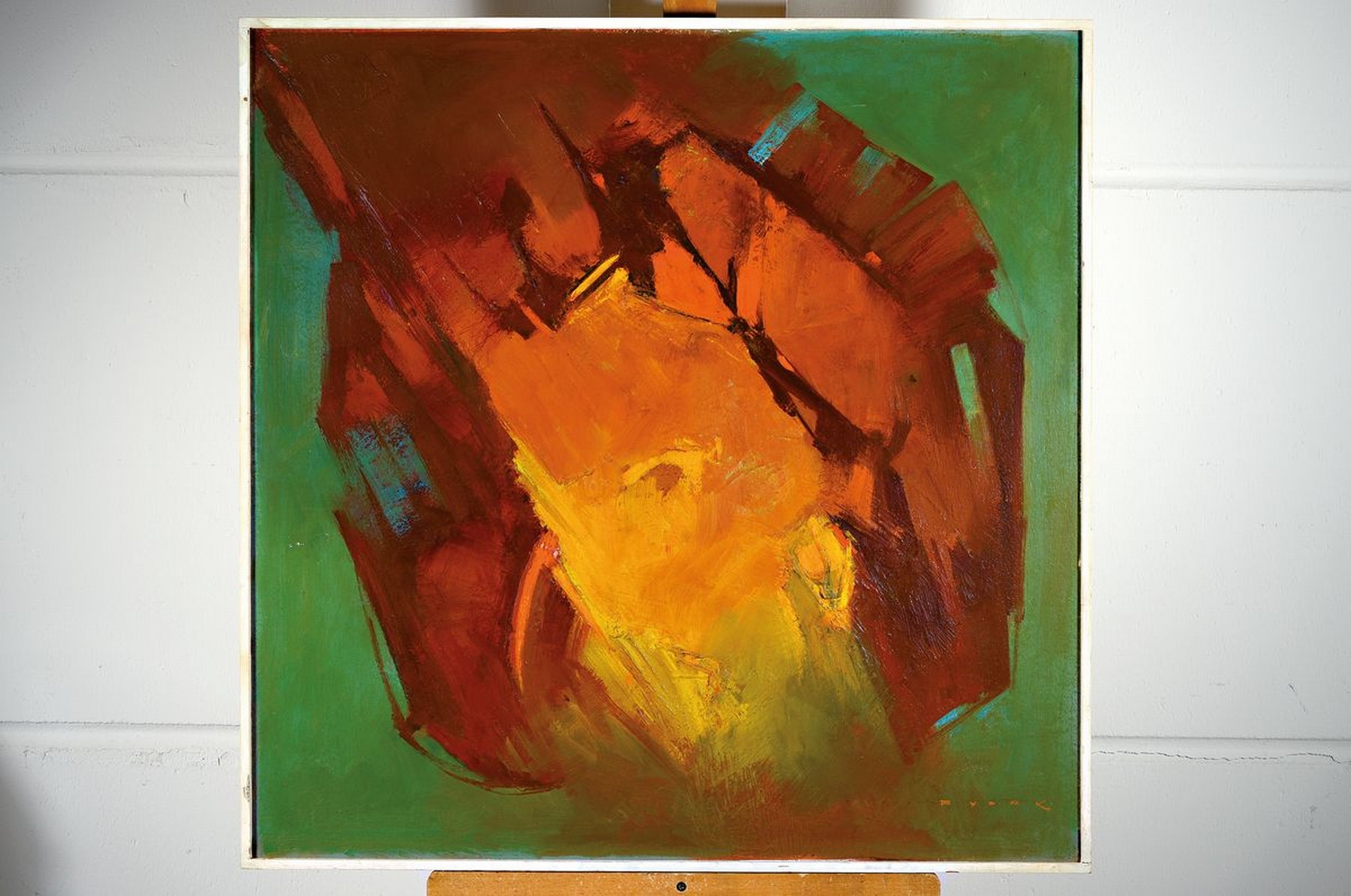 Detail k: Rudolf Pusak, 1908-1990 Wien, Impressionen Herbst, Öl/Spanplatte, rechts unten signiert, rückseitig nochmals signiert und betitelt, ca. 80x80cm