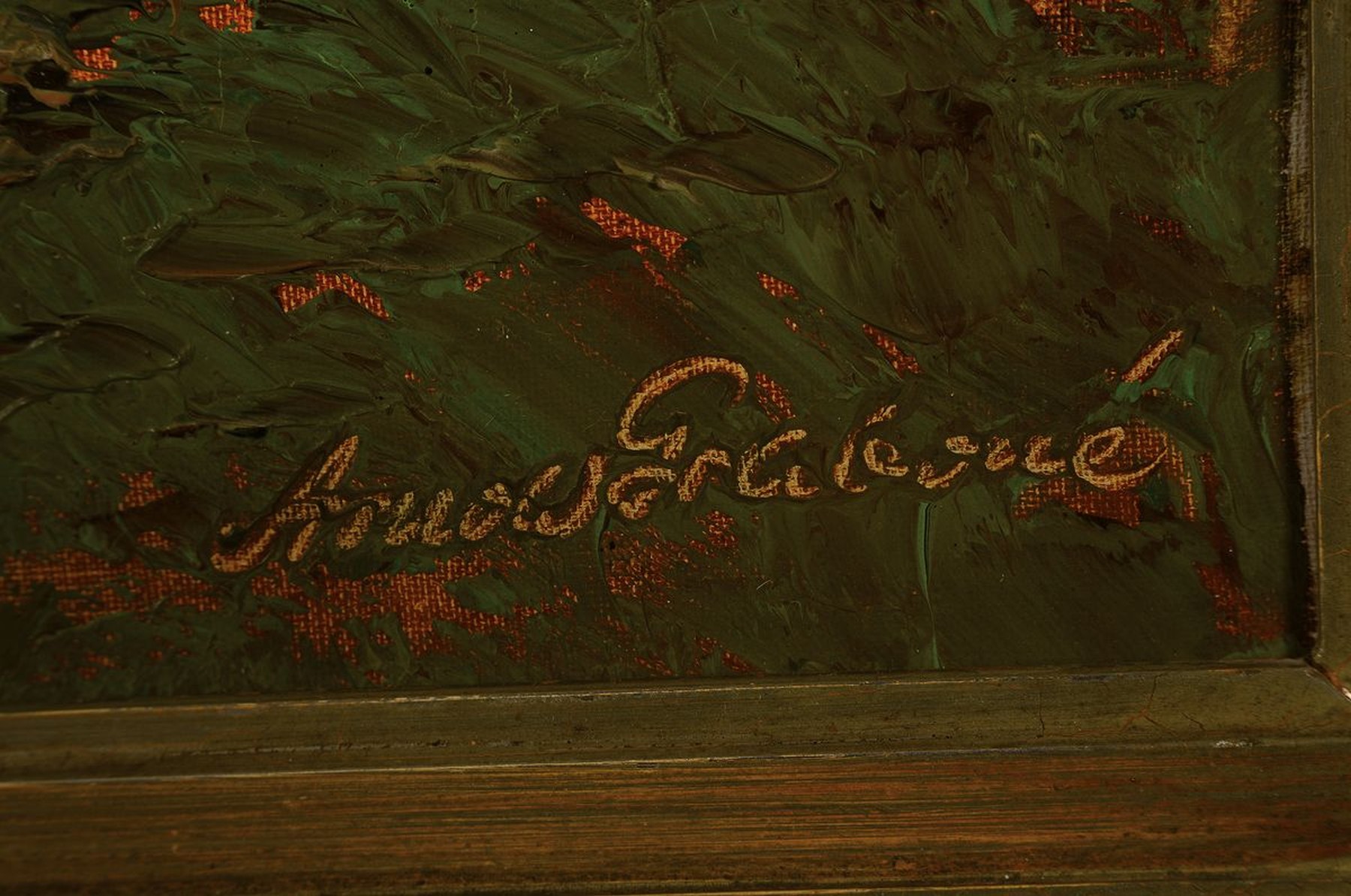 Detail a: Arnold Grabone, 1896 München -1982 Starnberg, Gebirgslandschaft, Öl/Lwd, rechts unten signiert und bezeichnet "Dachstein von der ...