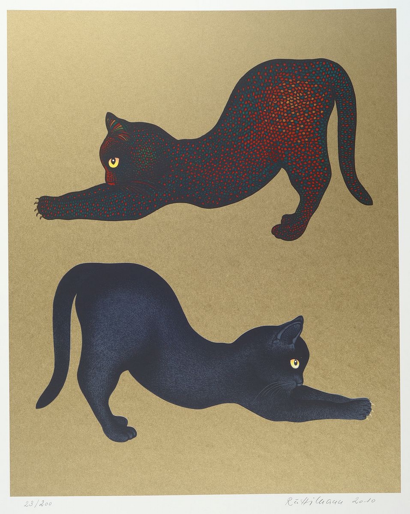 Detail p: Hans Rüttimann, geb. 1940, 6 Serigraphien mit Katzendarstellungen, alle num. und handsigniert, ca. 41 x 52 cm bis45 x 55 cm