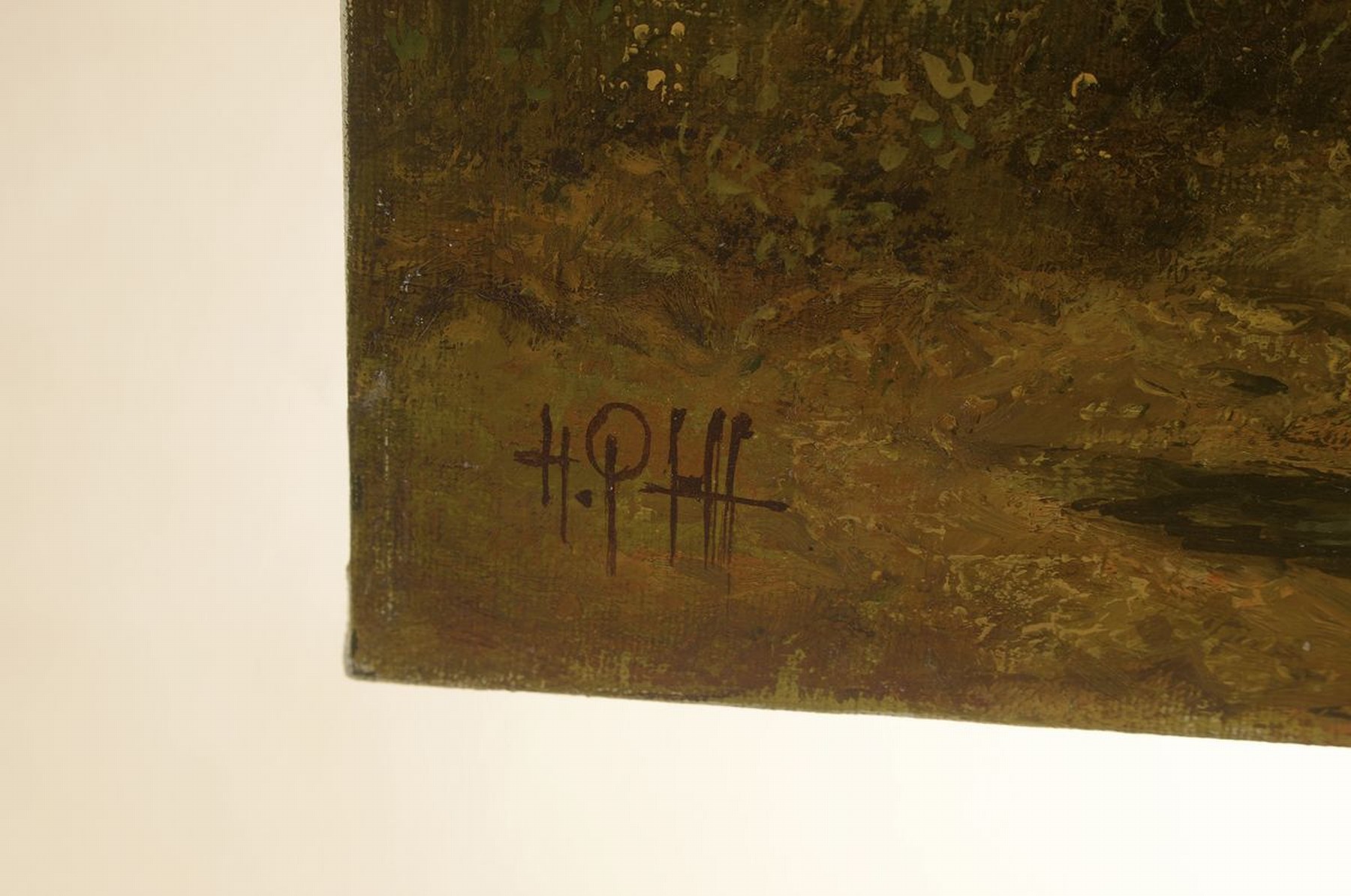 Detail a: Hans Pfaff, 1939-2019, Landschaft mit Ruine und Personen im Stil der Romantik, Öl/Lwd, links unten signiert, ca. 80x120cm