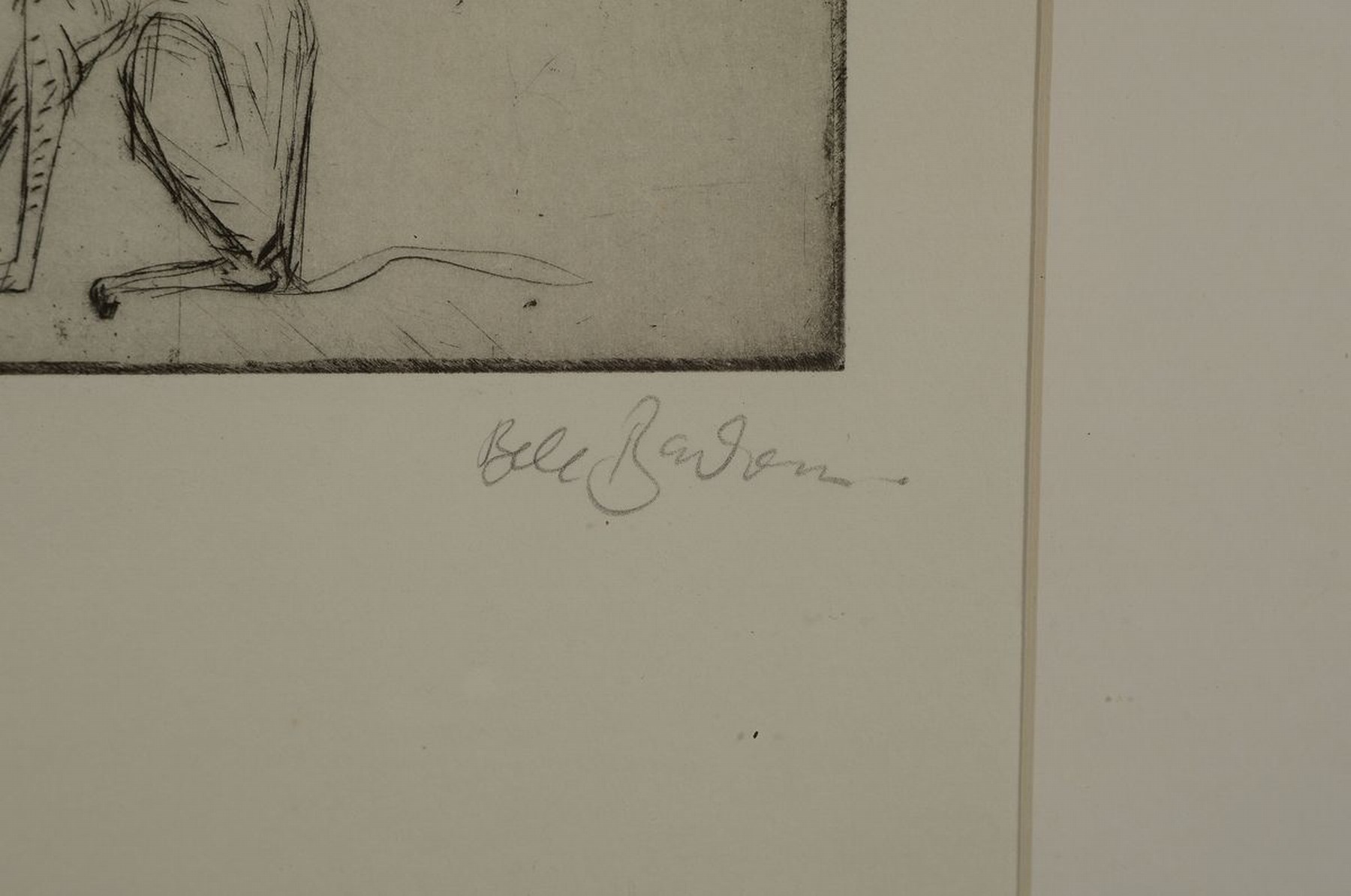 Detail e: Bele Bachem, 1916-2005, Radierung, handsigniert, num. 10/20, ca. 25x19.5cm, PP, u.Gl., R. ca. 54x42cm