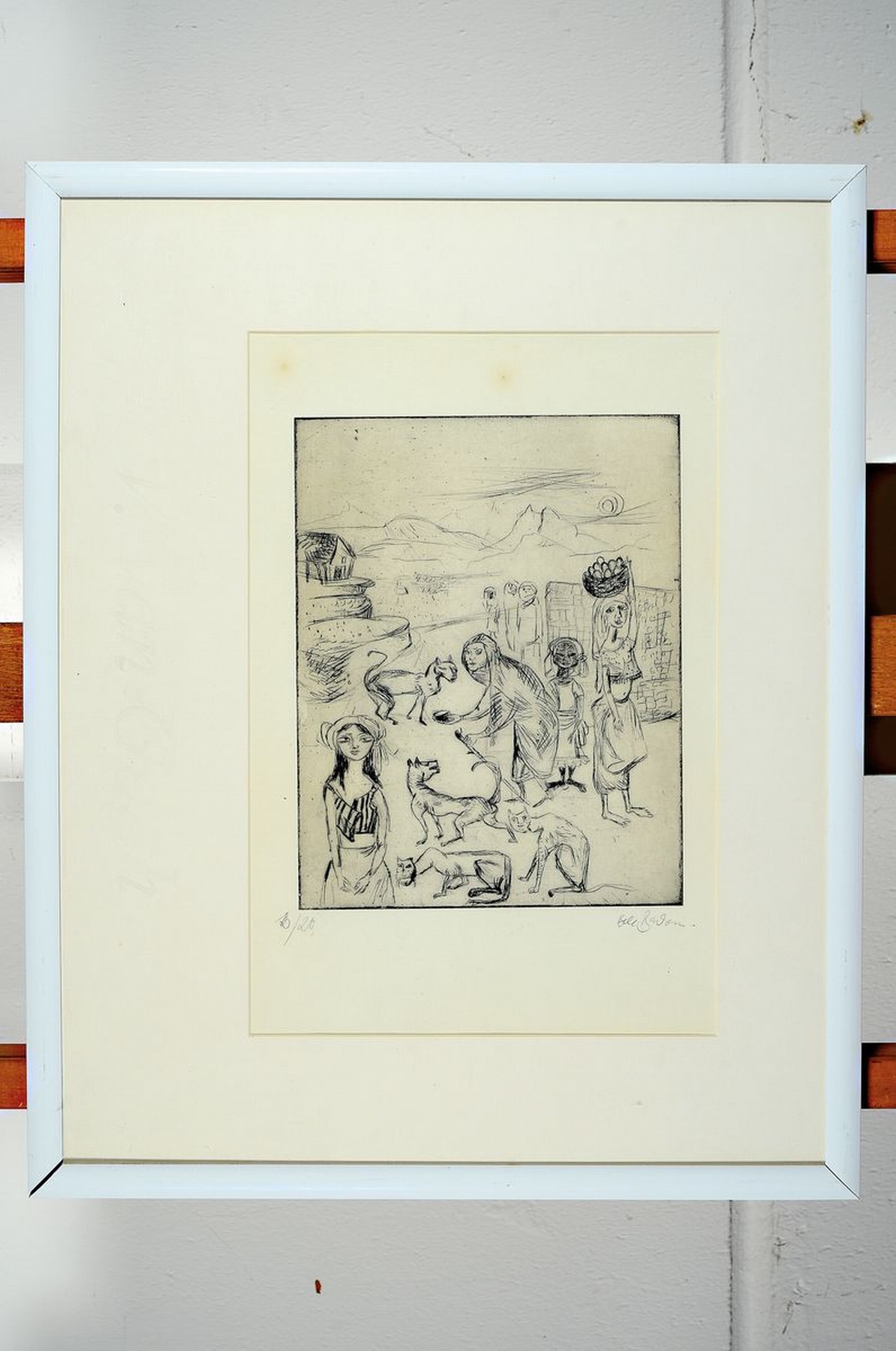 Detail k: Bele Bachem, 1916-2005, Radierung, handsigniert, num. 10/20, ca. 25x19.5cm, PP, u.Gl., R. ca. 54x42cm
