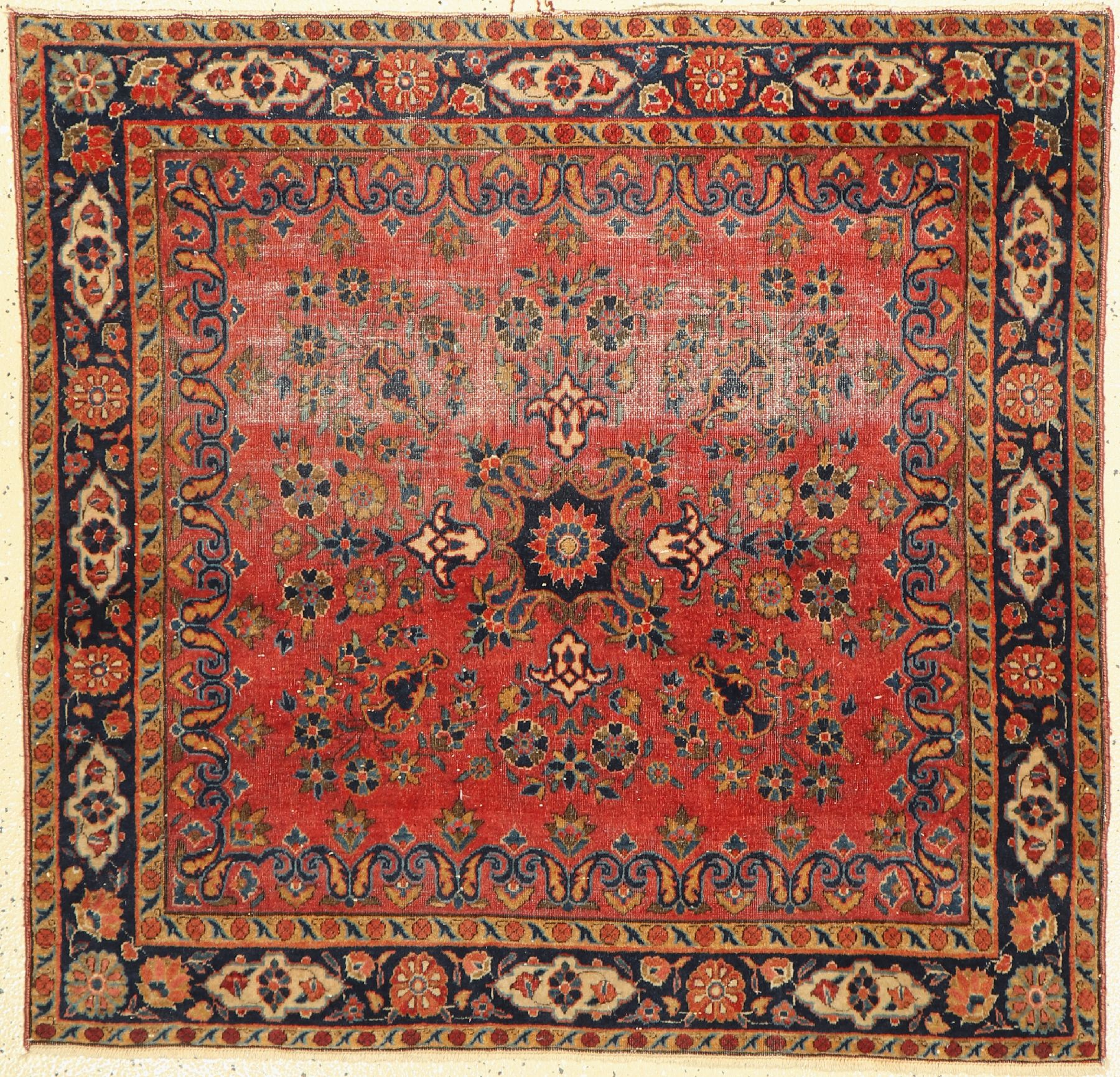 Us Re-Import Keschan antik, Persien, um 1900, Wolle auf Baumwolle, ca. 102 x 98 cm, EHZ: 4