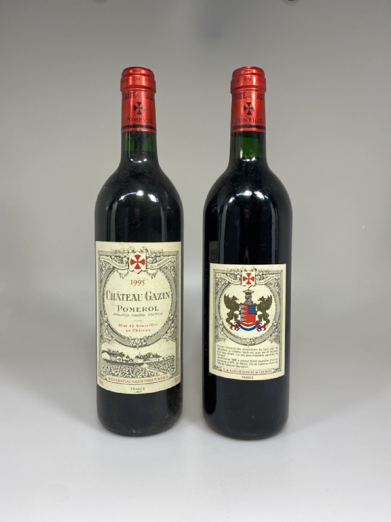 5 Fl. 1995 Chateau Gazin, Pomerol, 75 cl, top shoulder, nicht verkostet, l. Gebr.-spuren an der Kapsel