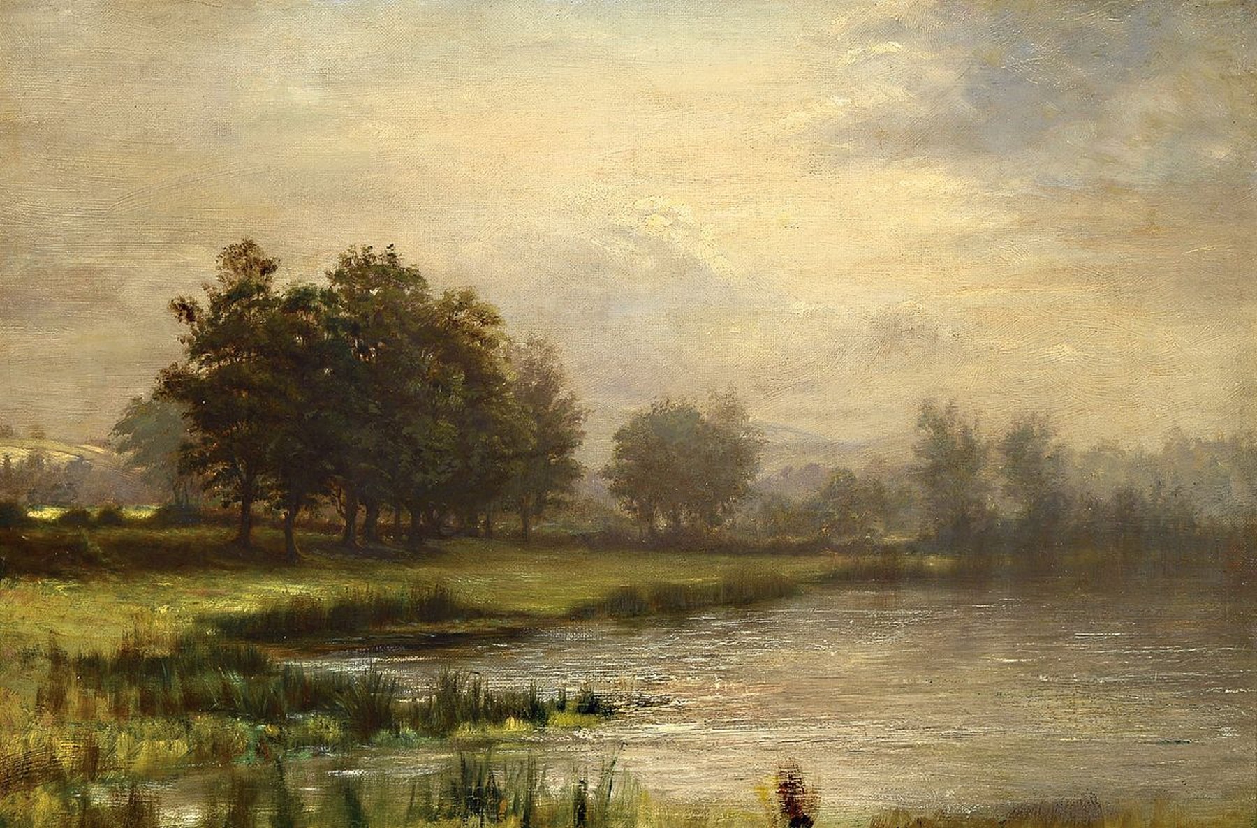 Englischer Maler, um 1860, rückseitig auf altem Etikett bezeichnet A.S. Brewster, Ruddington Loehr, Öl/Lwd, altere Restauration, ca. 31 x 46 cm, ...