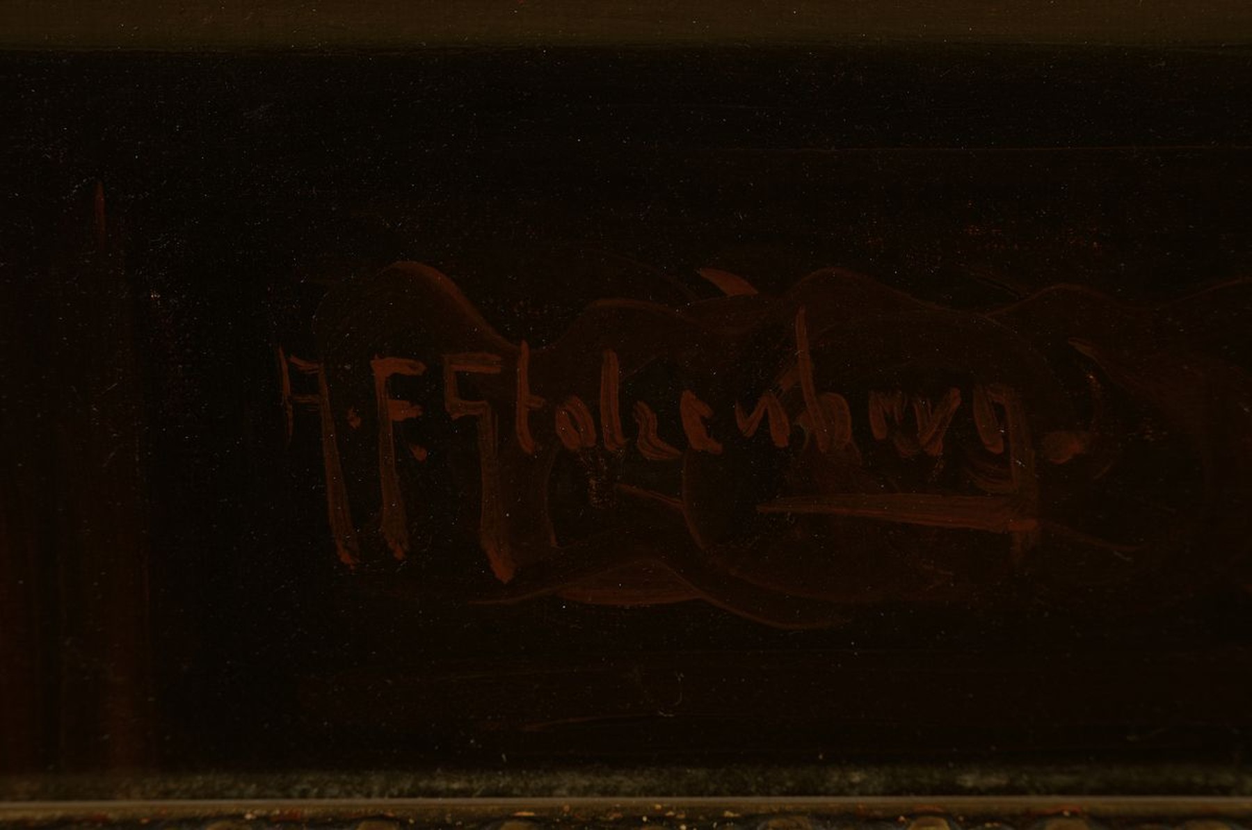Detail a: A. E. Stolzenberg, deutscher Maler des 19./20.Jh., Üppiges Stillleben mit Hummer, Wein und Obst, Öl/Lwd, links unten signiert, ca. 70x 100cm, R. ...