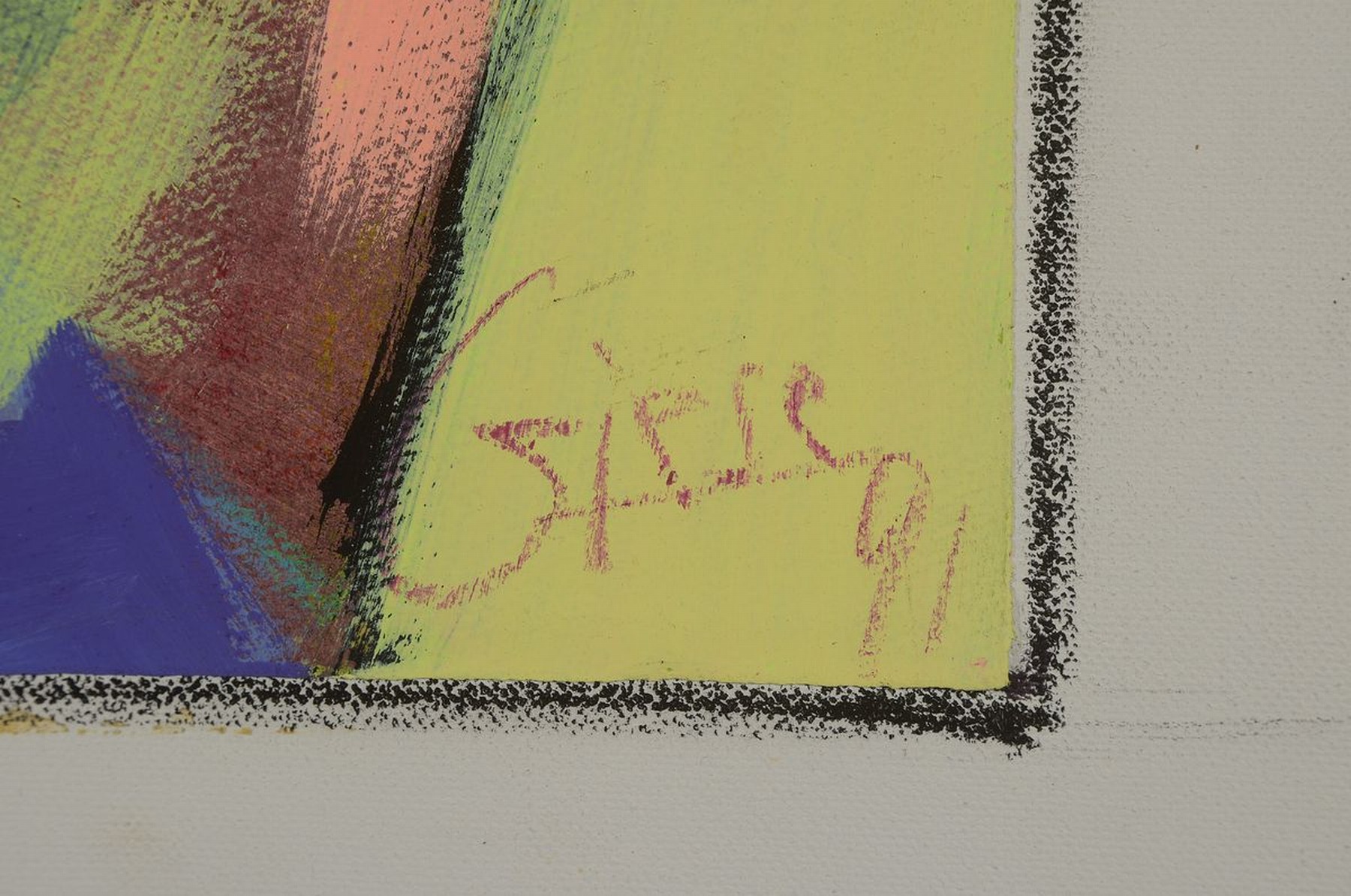 Detail a: Jost Giese, geb. 1953, "Cape town-Skizzen", Kaseintempera/Bütten/Lwd,dat. 1991, rückseitig komplett bezeichnet, vorderseitig re. u. in ...