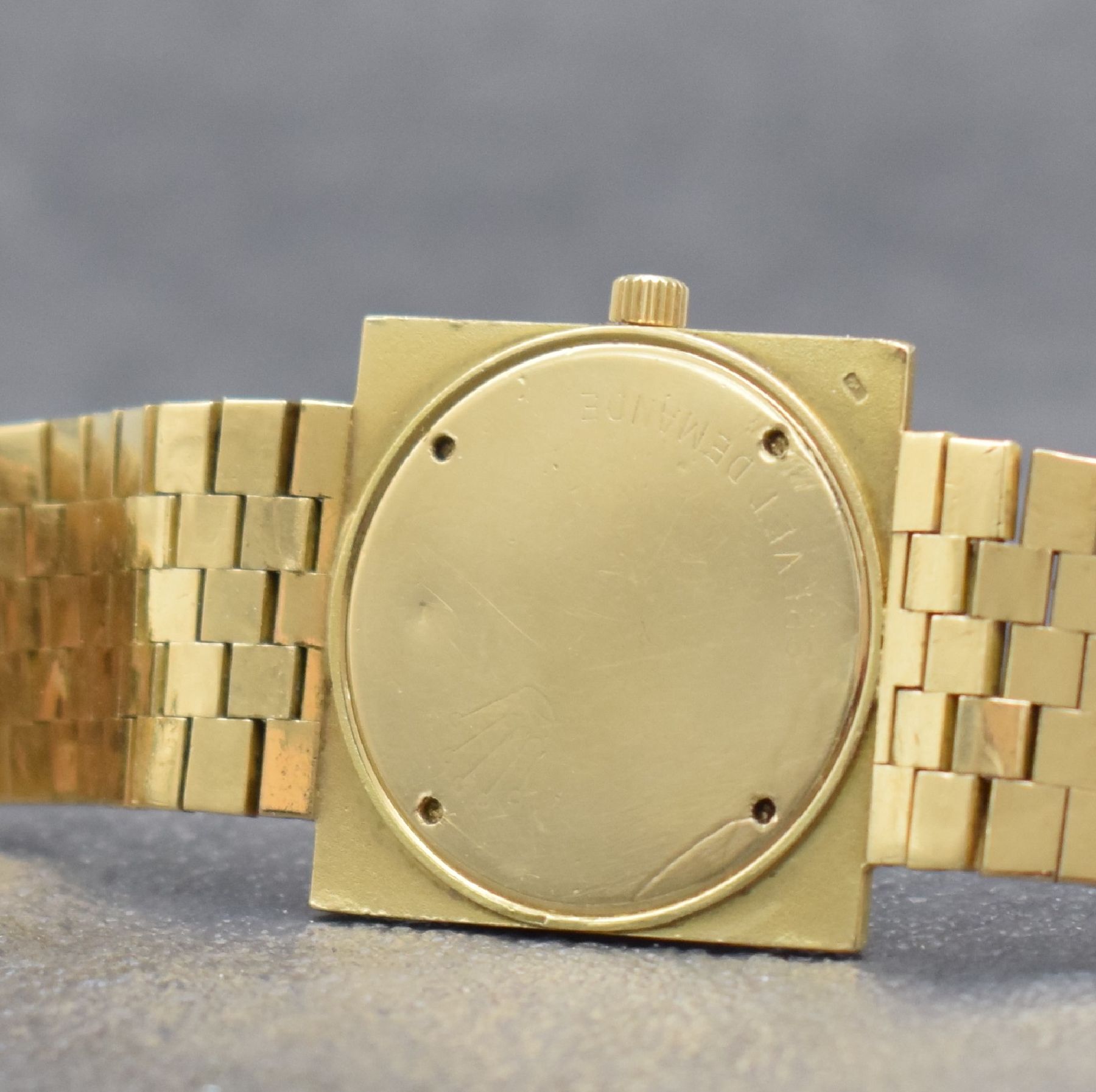 Detail f: ROLEX Armbanduhr in GG 750/000 Referenz 9878, Schweiz um 1962, Handaufzug, Boden verschr., orig. GG 750/000 Band, gold. Zifferbl. m. aufgel. gold. ...