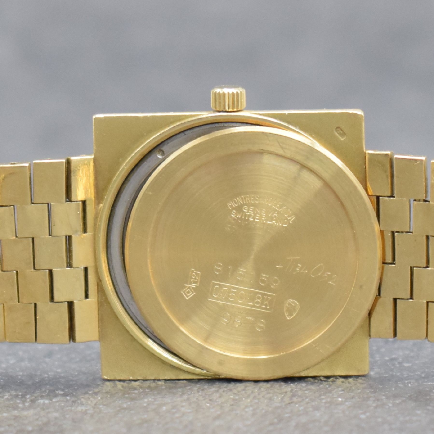 Detail h: ROLEX Armbanduhr in GG 750/000 Referenz 9878, Schweiz um 1962, Handaufzug, Boden verschr., orig. GG 750/000 Band, gold. Zifferbl. m. aufgel. gold. ...