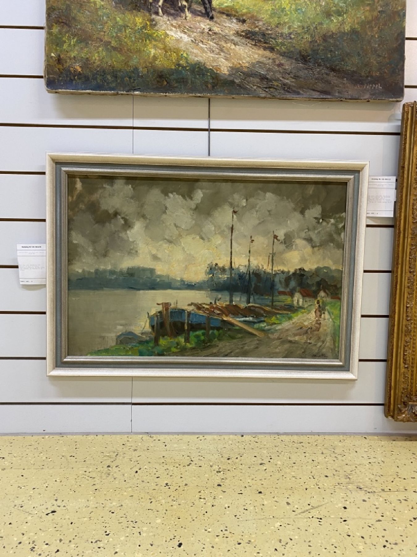 Detail c: Hanns Fay, 1888 Frankenthal-1957 Neustadt, Am Rhein bei Speyer, rückseitig so betitelt, Öl/Lwd, rechts unten signiert, ca. 60x90cm, R. ca. 72x102cm