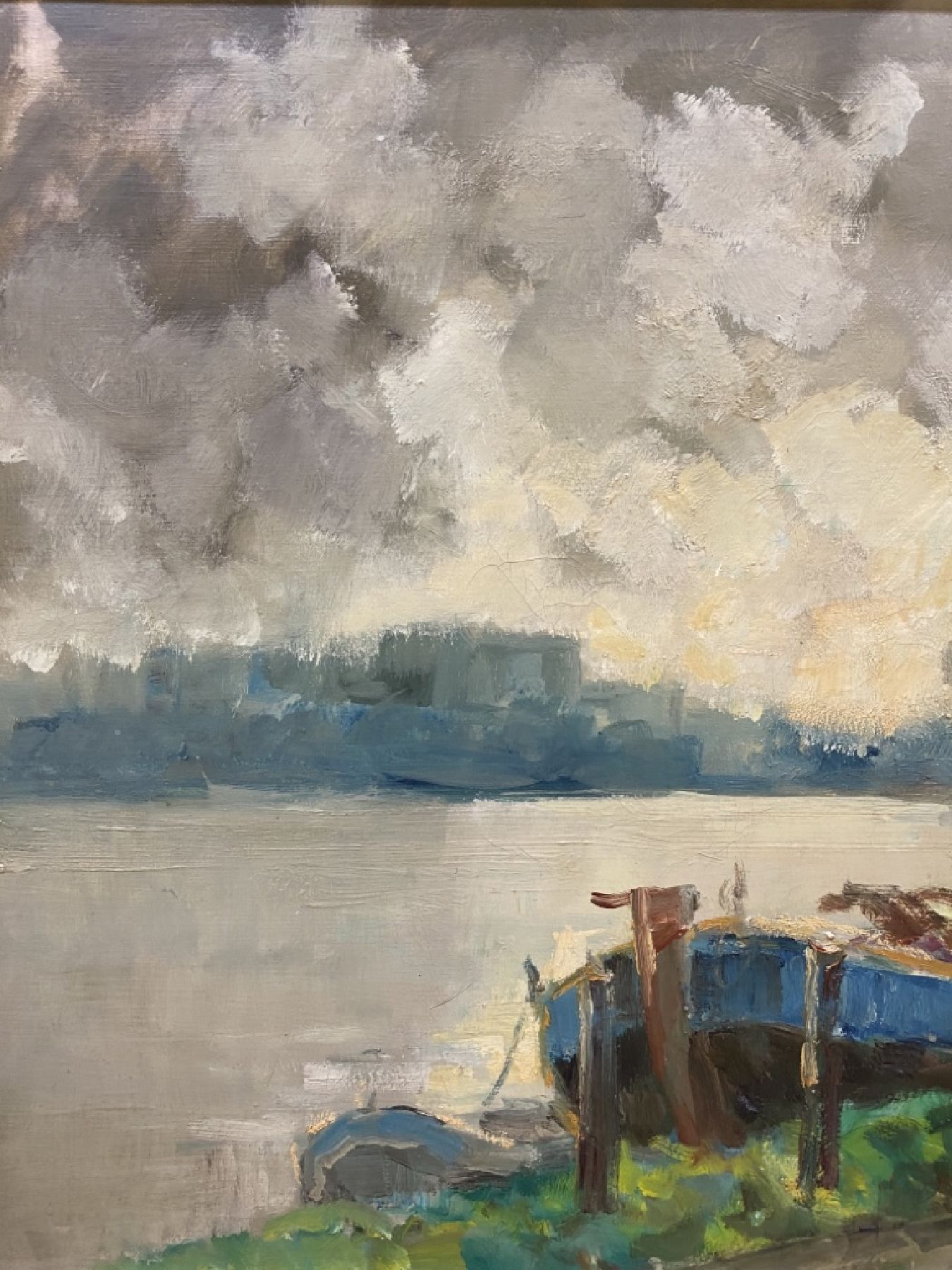 Detail d: Hanns Fay, 1888 Frankenthal-1957 Neustadt, Am Rhein bei Speyer, rückseitig so betitelt, Öl/Lwd, rechts unten signiert, ca. 60x90cm, R. ca. 72x102cm