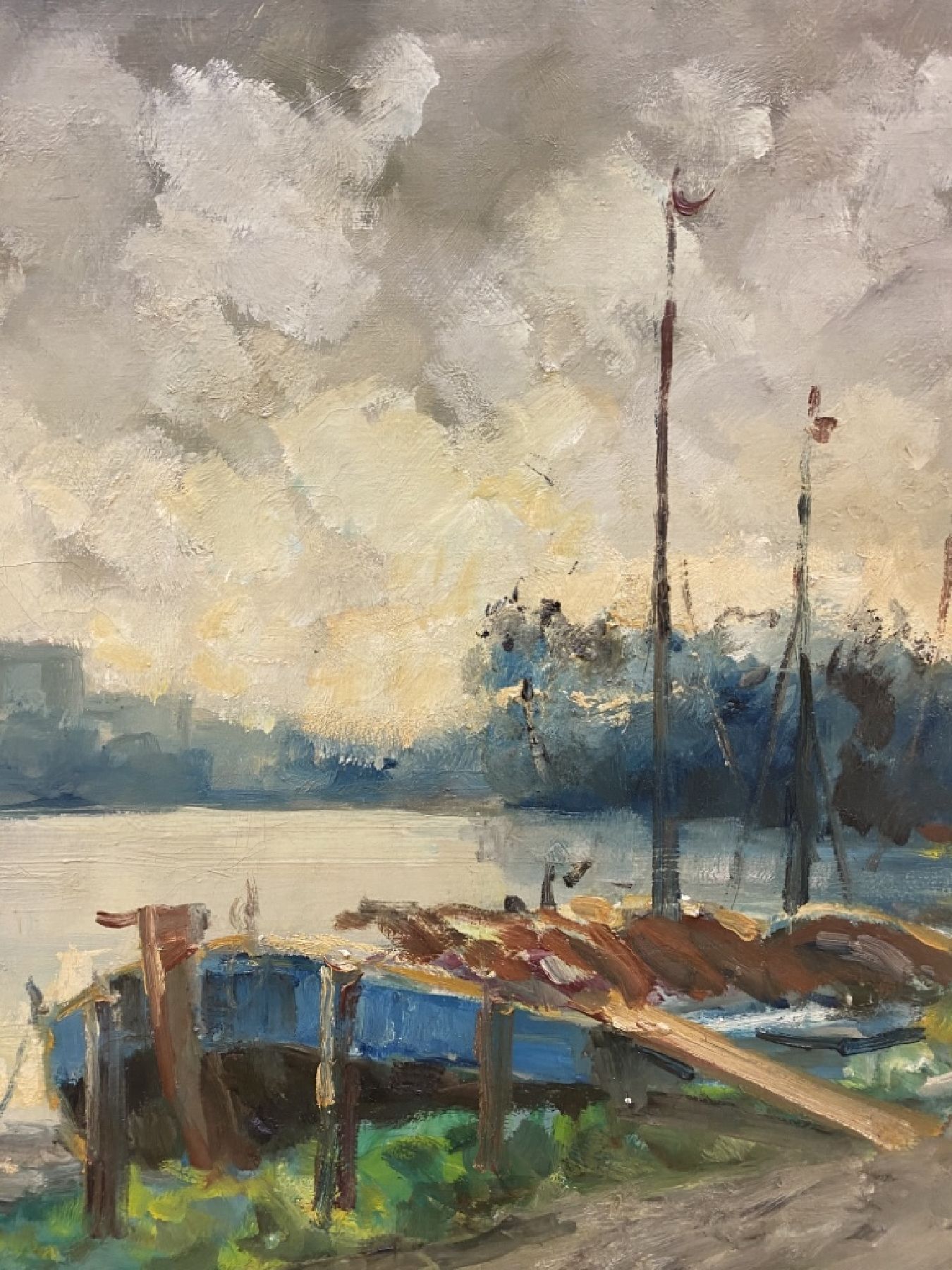 Detail e: Hanns Fay, 1888 Frankenthal-1957 Neustadt, Am Rhein bei Speyer, rückseitig so betitelt, Öl/Lwd, rechts unten signiert, ca. 60x90cm, R. ca. 72x102cm