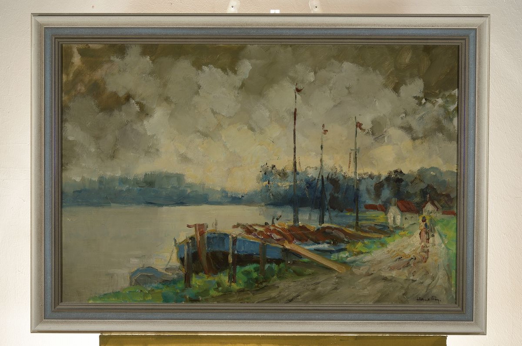 Detail k: Hanns Fay, 1888 Frankenthal-1957 Neustadt, Am Rhein bei Speyer, rückseitig so betitelt, Öl/Lwd, rechts unten signiert, ca. 60x90cm, R. ca. 72x102cm