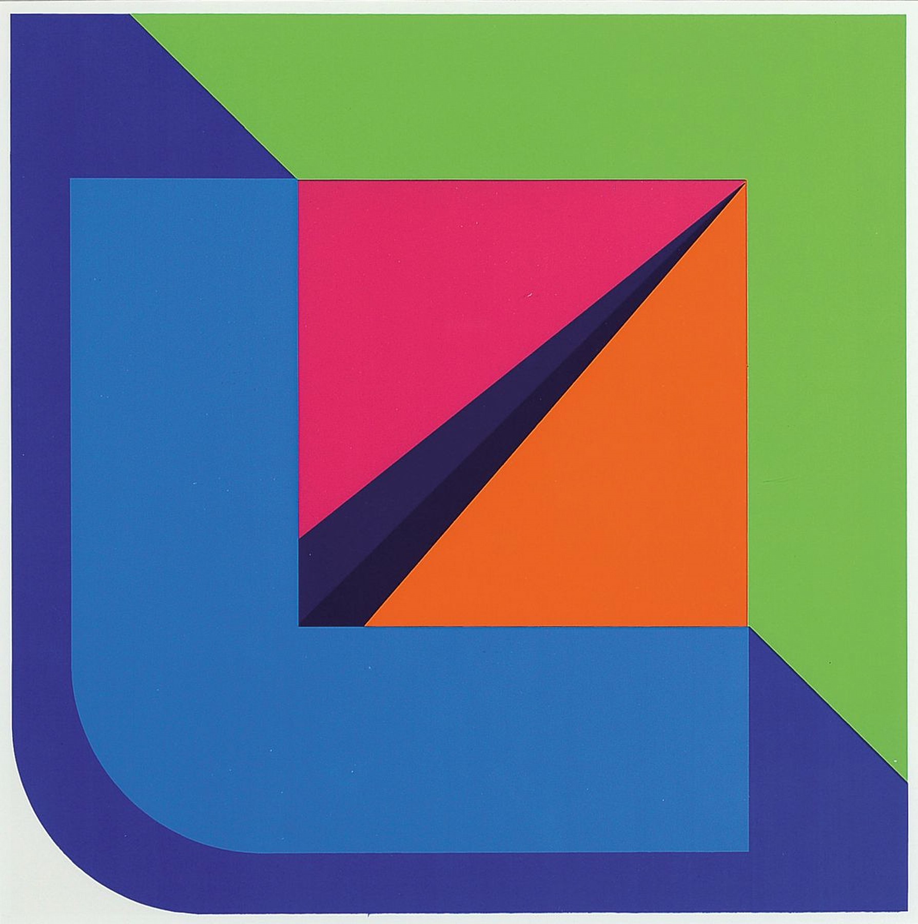 Karl Pfahler, 1926-2002, Abstrakte Komposition, Farbsiebdruck, ca 27x27cm, u.Gl., R. ca. 50x52cm