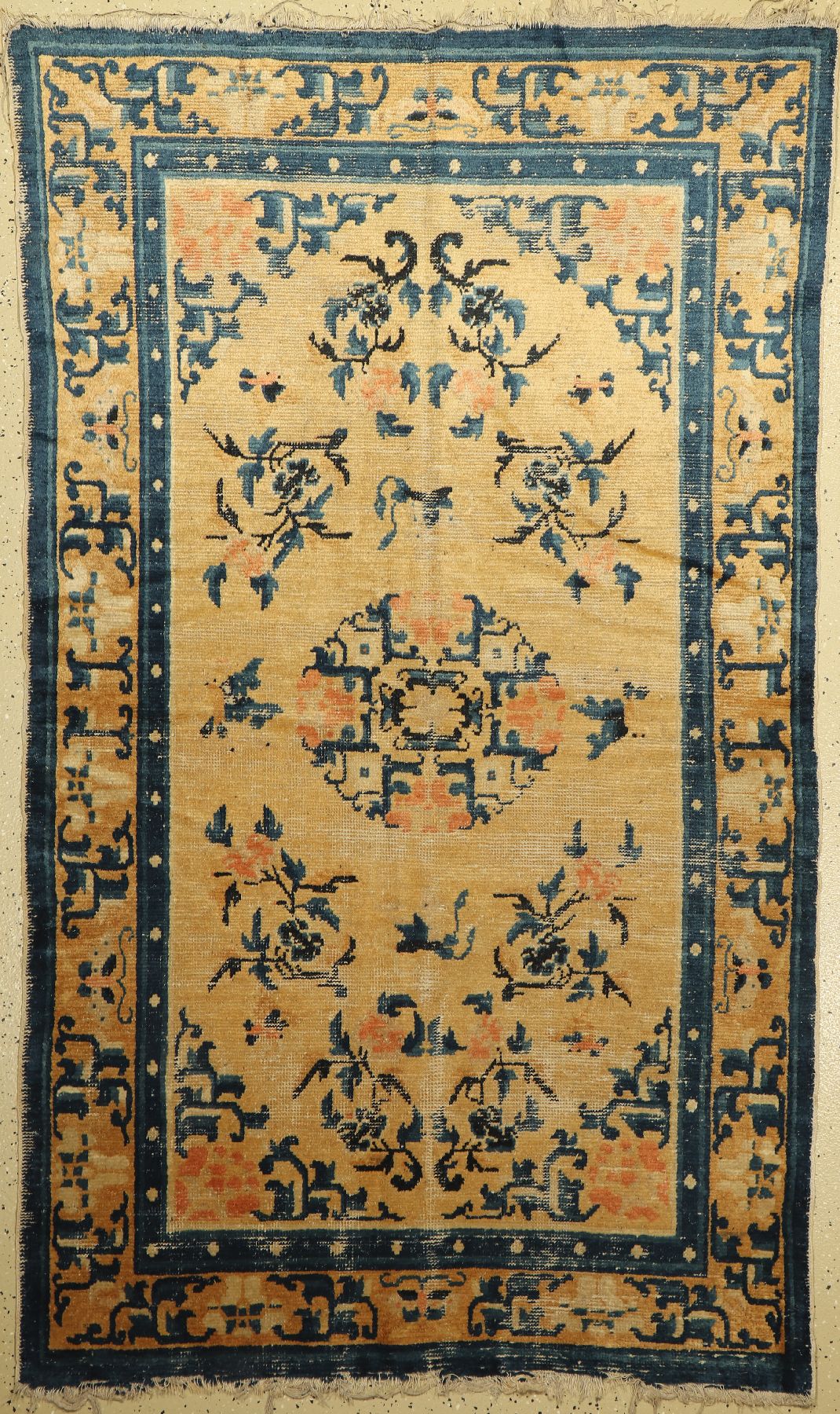 Ning Hsia antik, Westchina, frühes 19.Jhd.,Wolle auf Baumwolle, ca. 210 x 126 cm, selten,EHZ: 4-5