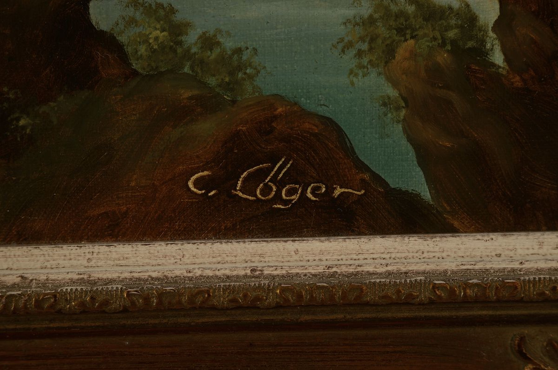 Detail a: Carl Löger, 1896 Wien-1978, Traditionalist, romantische Studie, im Gemäldebrief so betitelt, Öl/Lwd, ca. 50x60cm, R. ca. 64x75cm