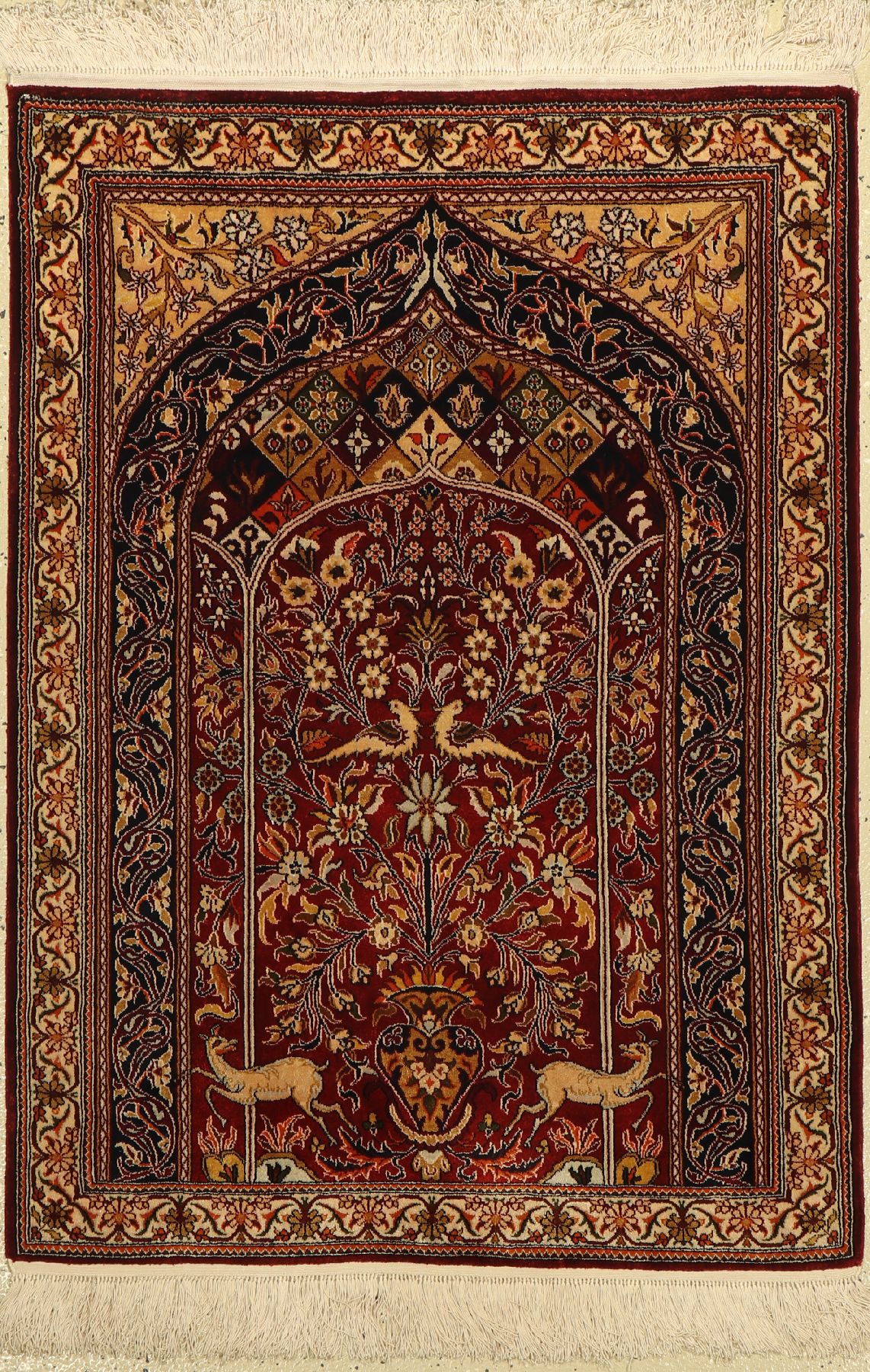 Täbriz Seide, Ägypten, ca. 40 Jahre, reine Naturseide, ca. 111 x 80 cm, EHZ: 2