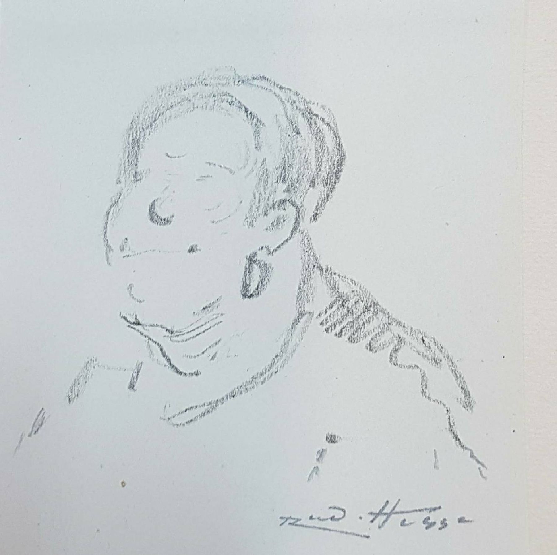 Detail e: Rudolf Hesse, 1871 Saarlouis-1944 München, 6 Tusche- und Bleistiftzeichnungen, davon 4 mit skizzenhaftem Charakter, eine koloriert, signiert, Papier ...