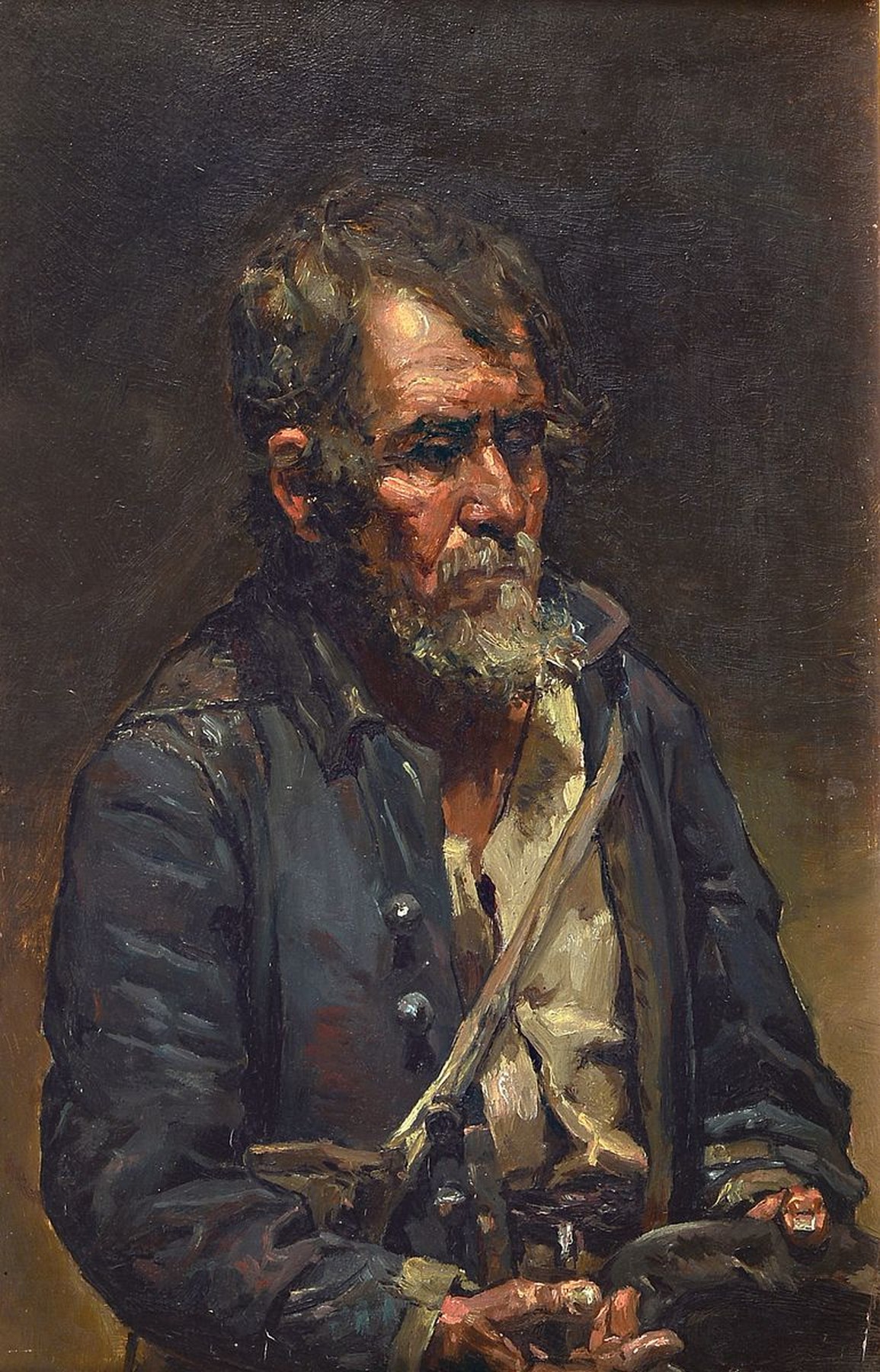 Französischer Künstler, um 1860/70, Dreiviertelstück eines Soldaten, Öl/Holz, unsigniert, sehr gute Darstellung der Hände und der Mimik, ...