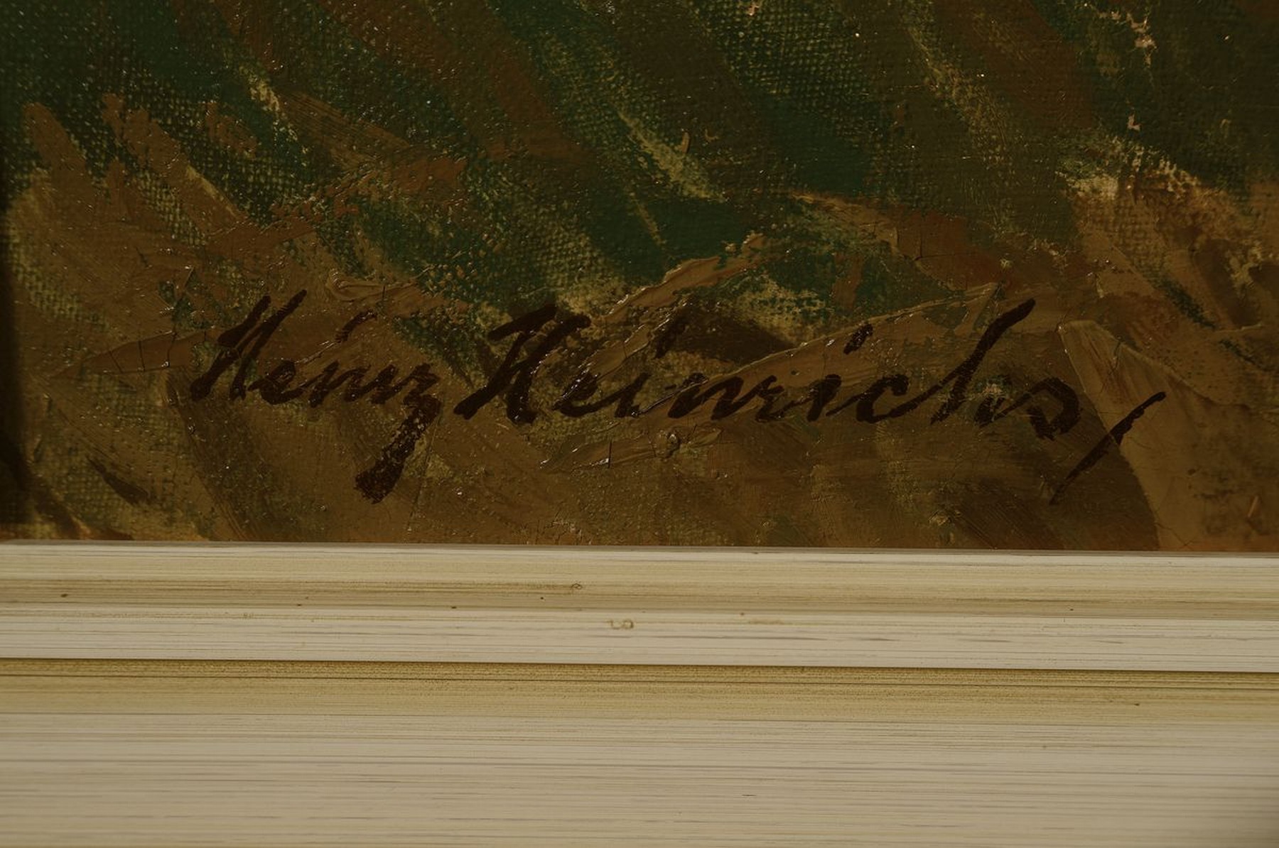 Detail a: Heinz Heinrichs, 1886 Aachen - 1957 Berlin, Landschaftsdarstellung mit aufziehenden Wolkenformationen, signiert, ca. 100 x 106 cm, Rahmen