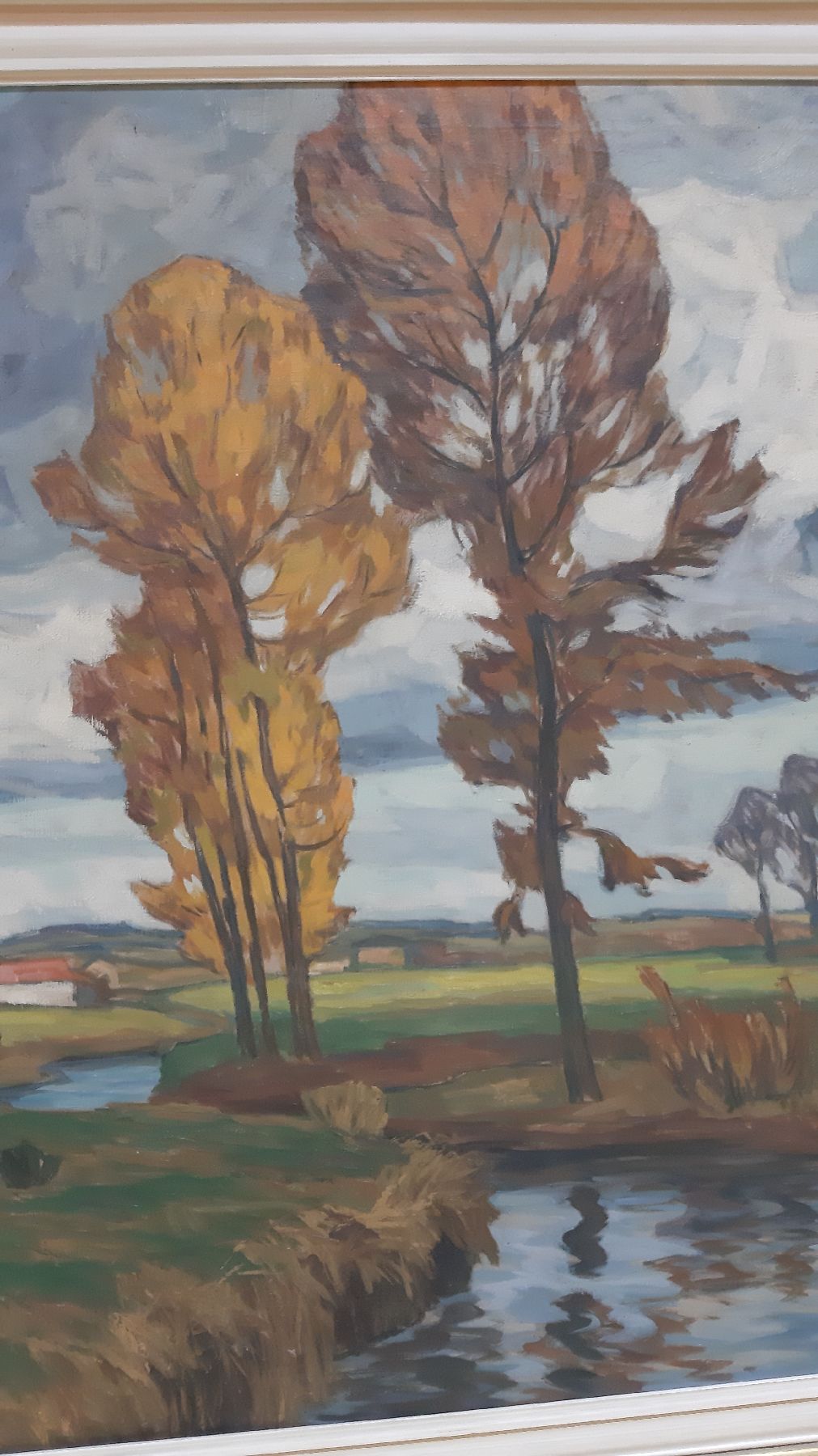 Detail e: Heinz Heinrichs, 1886 Aachen - 1957 Berlin, Landschaftsdarstellung mit aufziehenden Wolkenformationen, signiert, ca. 100 x 106 cm, Rahmen