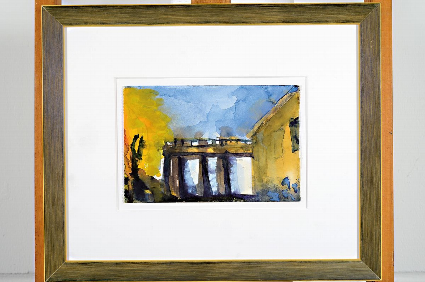 Detail k: Klaus Fußmann, geb. 1938, Villa Ludwigshöhe in Edenkoben, Aquarell auf Büttenpapier, signiert und dat. 98, ca. 14.5x22cm, PP, u.Gl., R. ca. 35x42cm