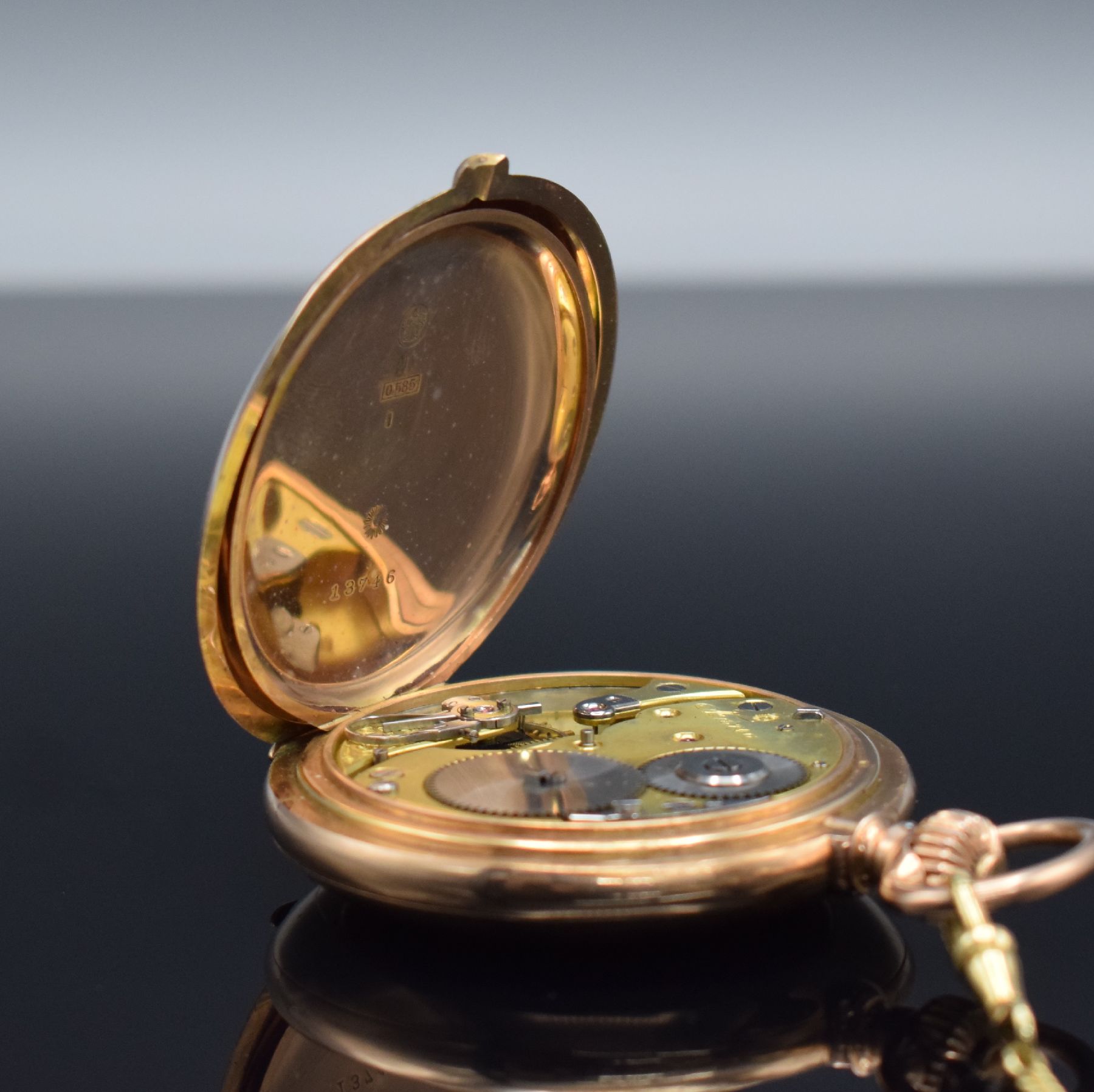 Detail g: FRIEDRICH SITTO Wien interessante & schwere Savonette mit Widmung von Friedrich Prinz zu Sayn und Wittgenstein in RoseG 585/000, um 1902, massives ...