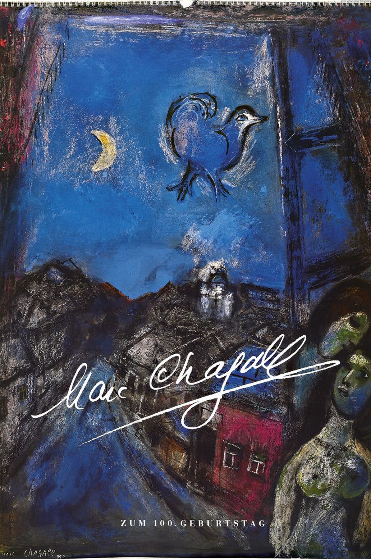 Detail k: Marc Chagall, 1887-1985, Kalender zum 100. Geburtstag, 80x60 cm