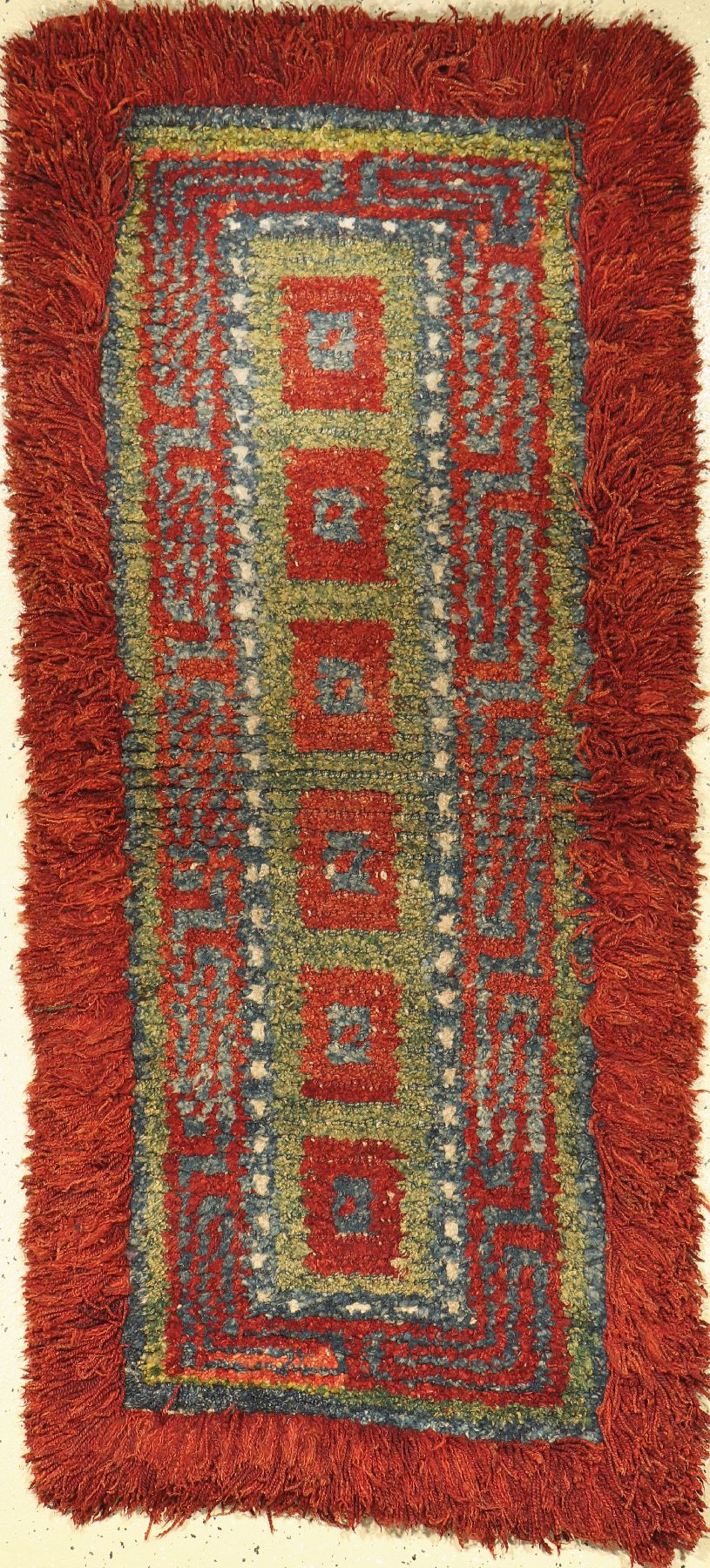 Wangden Drumtze antik, Tibet, Ende 19.Jhd.,Wolle auf Wolle, ca. 164 x 77 cm, selten, Sammlerstück, EHZ: 2