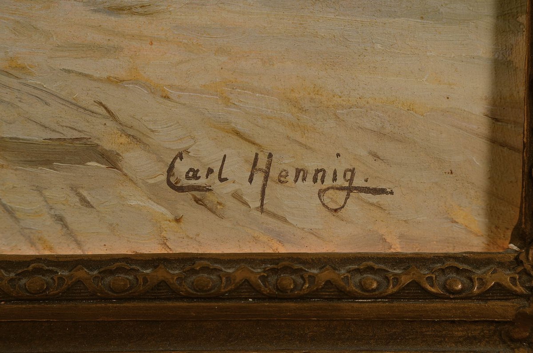 Detail a: Carl Hennig, 1871 Dresden-1959 Handorf, Studium an der Akademie München, Schüler des Heinrich von Zügel, hier: Feuerleinerker in Rothenburg o.d. ...