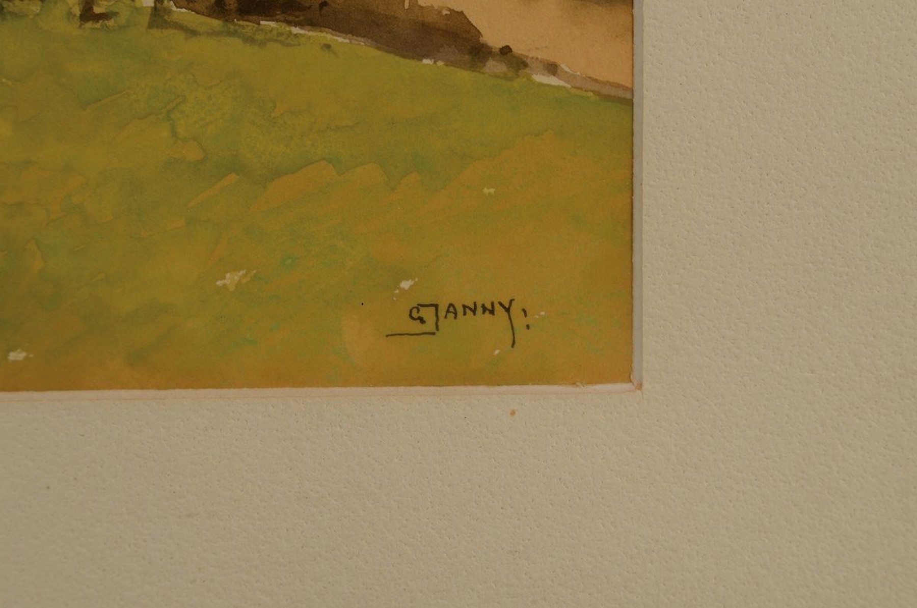 Detail a: Georg Janny, 1864-1946 Wien, Blick auf den Hallstätter See, Aquarell auf Papier, rechts unten signiert, links unten bez.: Hallstätter See, ca. ...